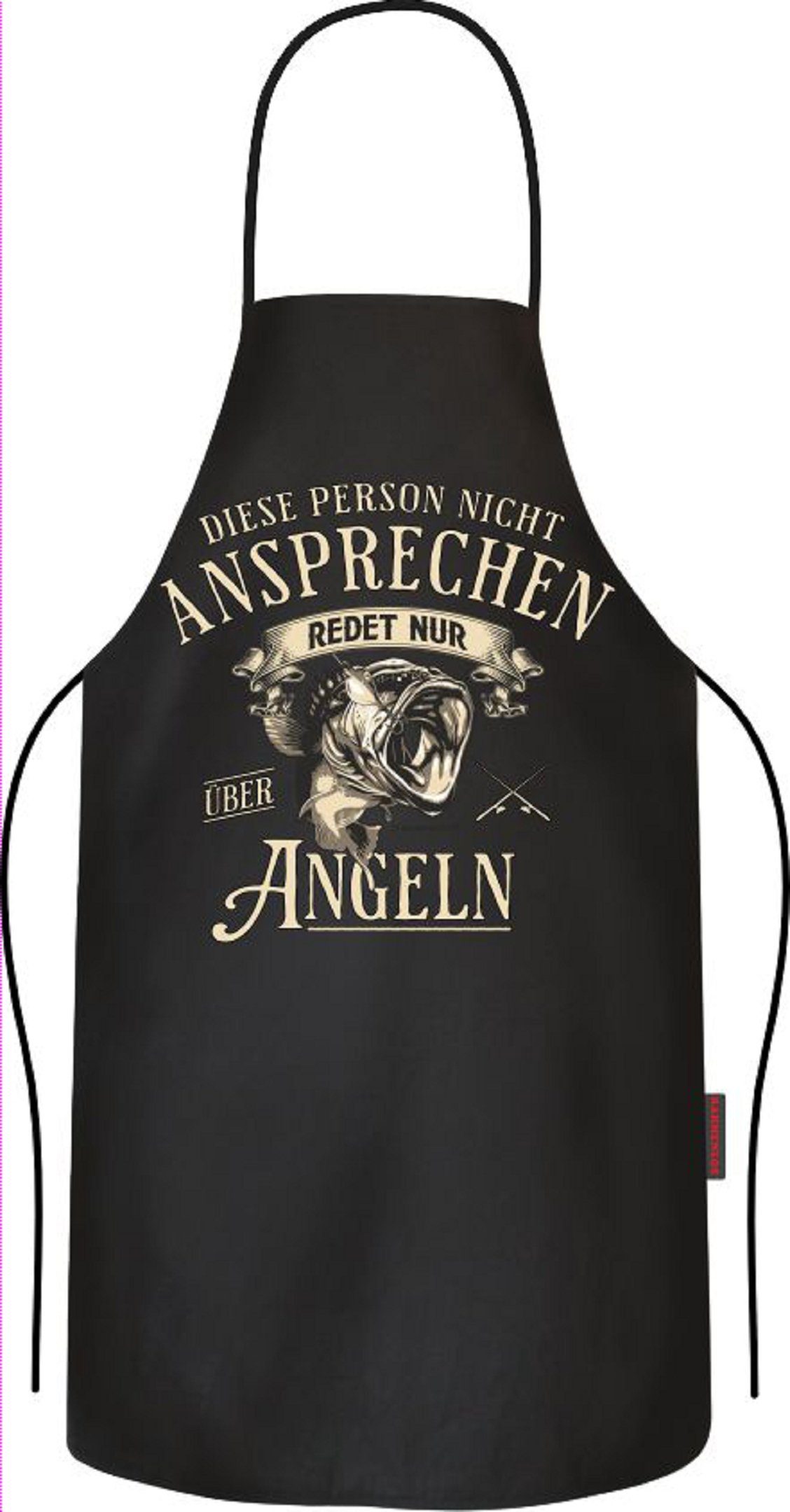 RAHMENLOS® Grillschürze als Geschenk für Angler - nicht ansprechen, redet nur über Angeln