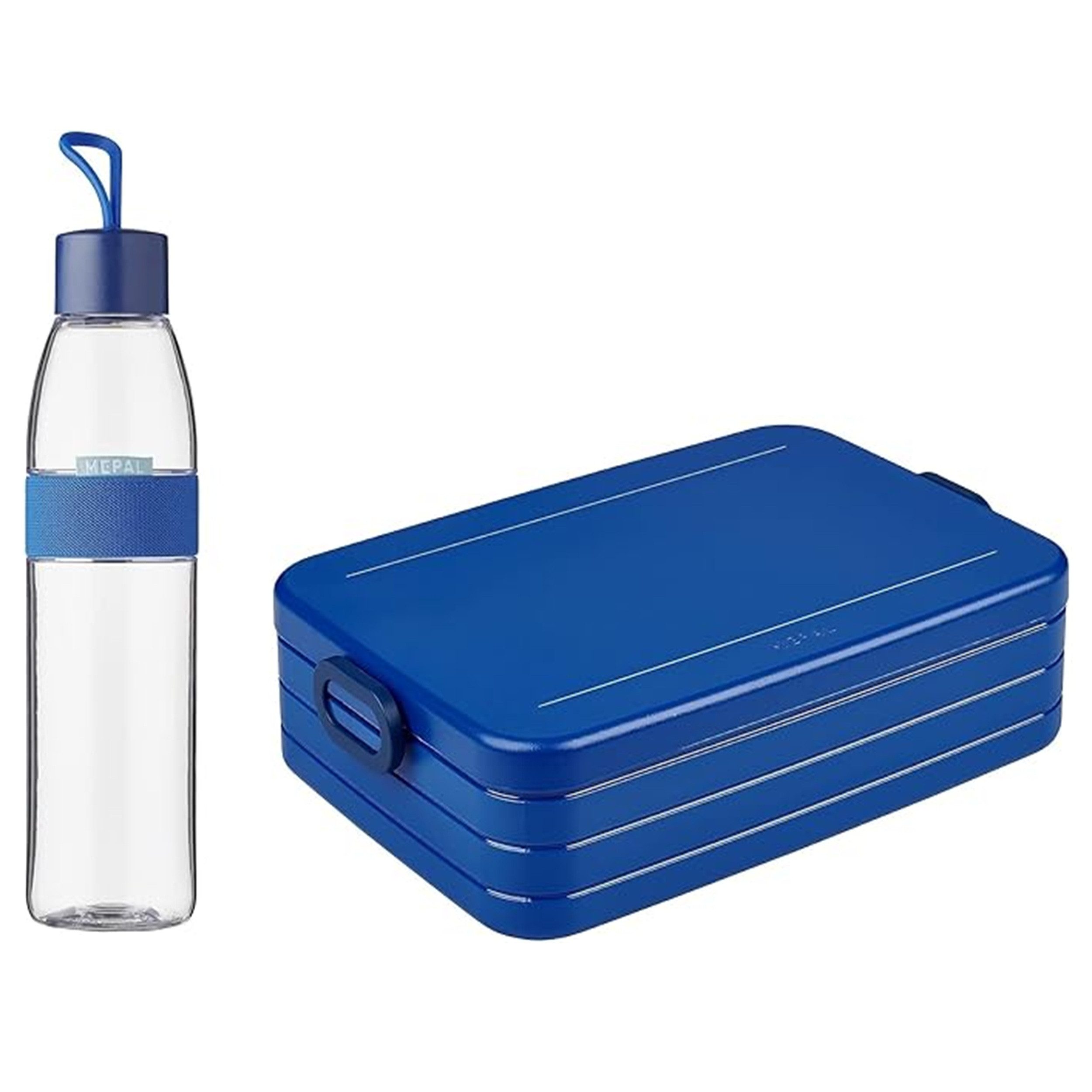 Mepal Lunchbox Lunchbox mit Trennwand und Trinkflasche 700 ml, ideal für Mealprep, auslaufsicher, bruchfest, kohlensäuregeeignet, Vivid Blue