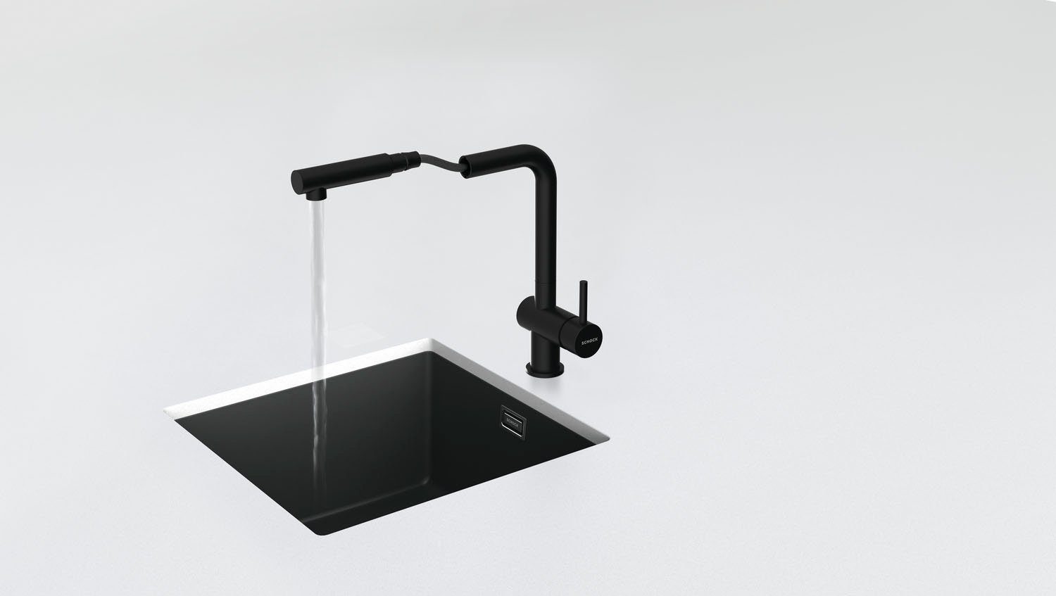 Thumbnail - Schock Küchenarmatur EPOS SB ausziehbar, Rückflussverhinderer,Wasserspar-Perlator, Schwenkber. 180°