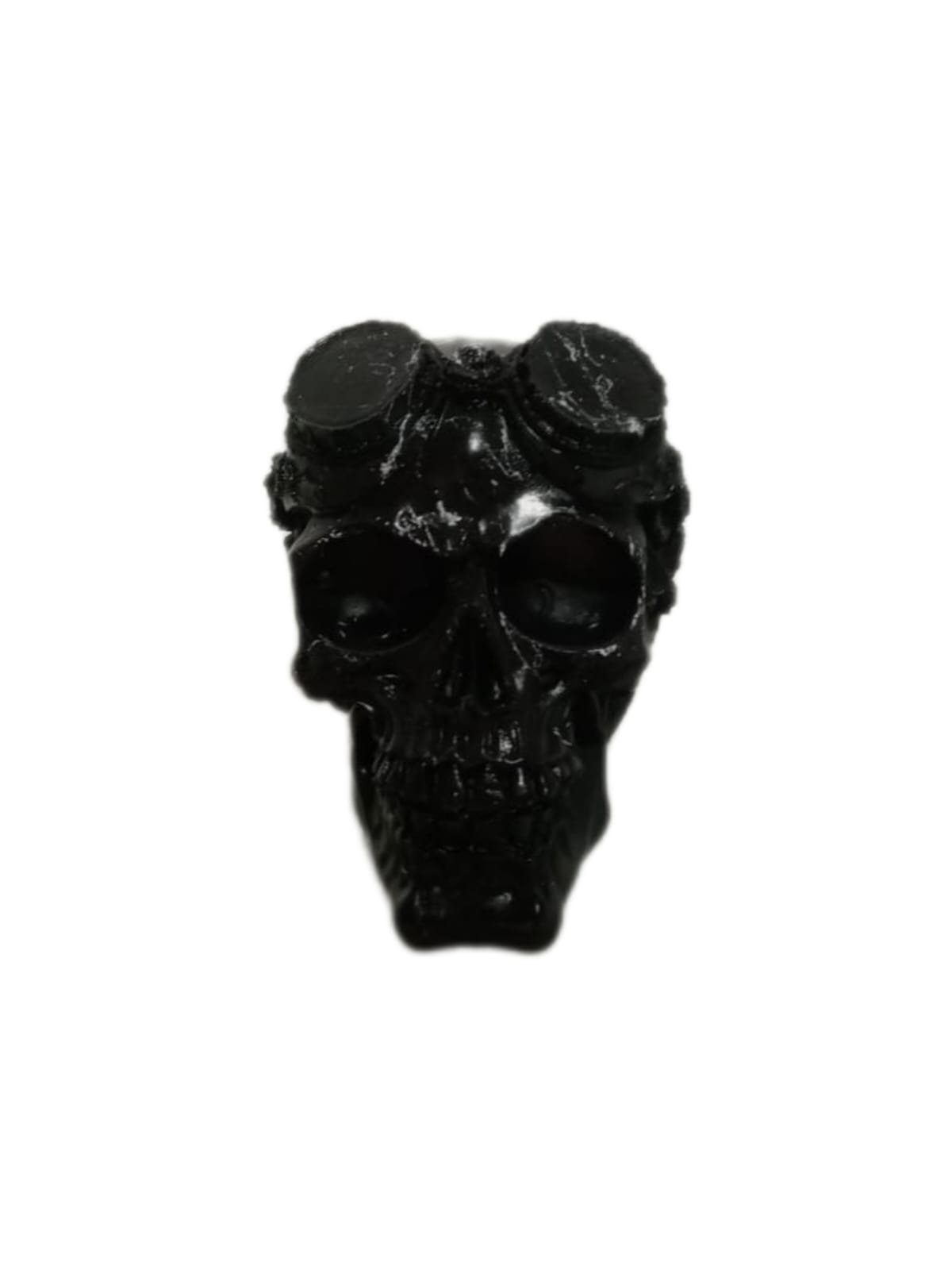 Skulptur Dekofigur Schwarz Dekofigur Schädel Totenkopf Marmoroptik, aus Polyresin moebel17