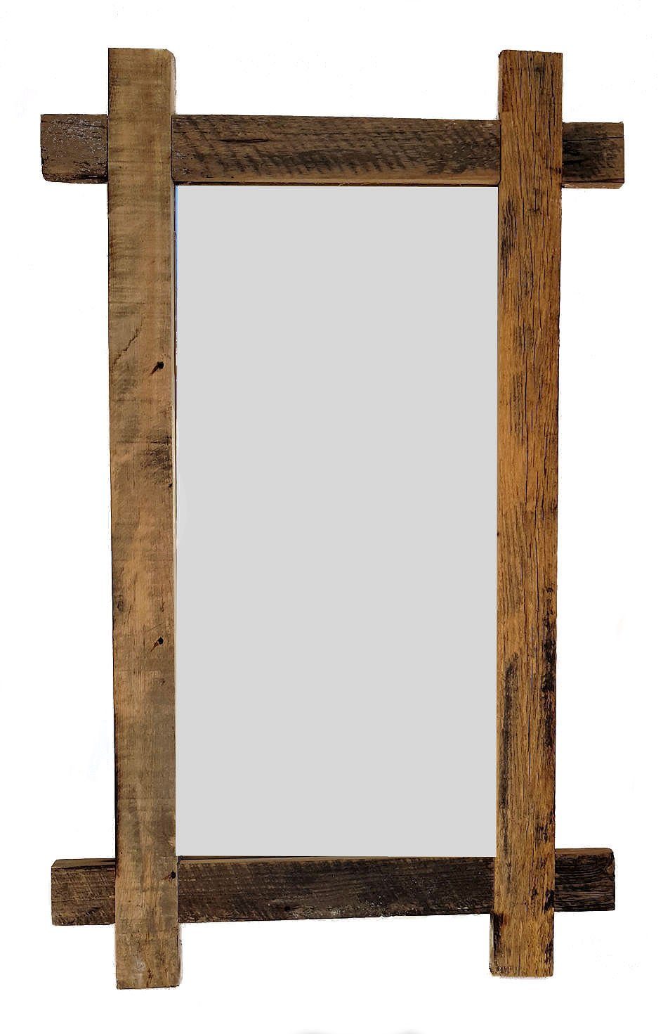 Spetebo Wandspiegel Holz Wand cm altem Holz rustikal, Spiegel - eckig - aus 90