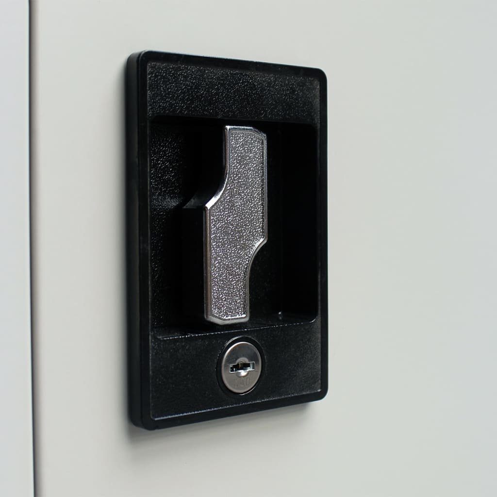 90x40x180 vidaXL mit 2 Stahl Büroschrank (1-St) Grau Aktenschrank cm Türen