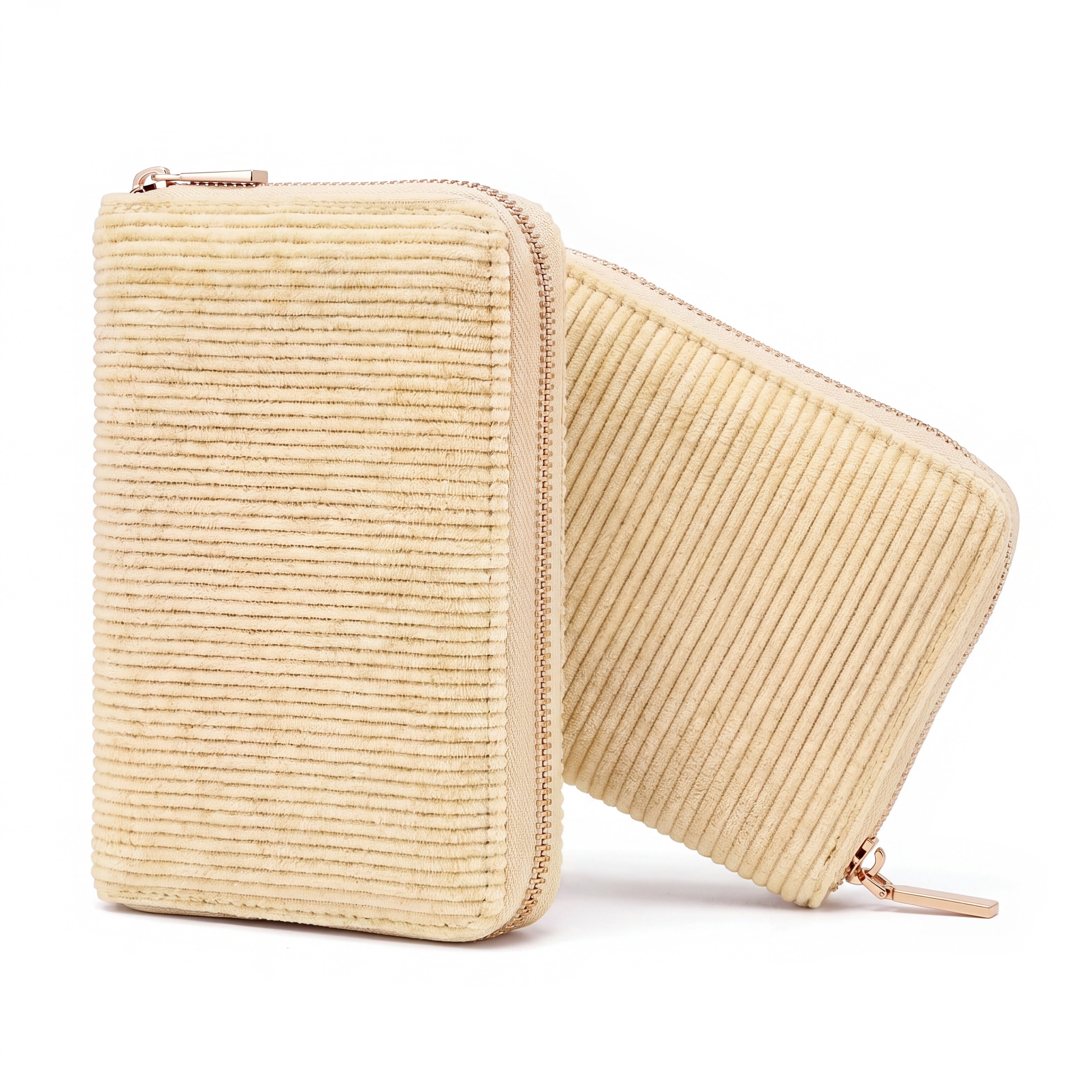 MillyMilk Geldbörse FONDO MEDIUM – Damen Cord Geldbeutel – Stoff Portemonnaie, Cord-Geldbörse mit stabiler Form, viel Platz und Reißverschluss.