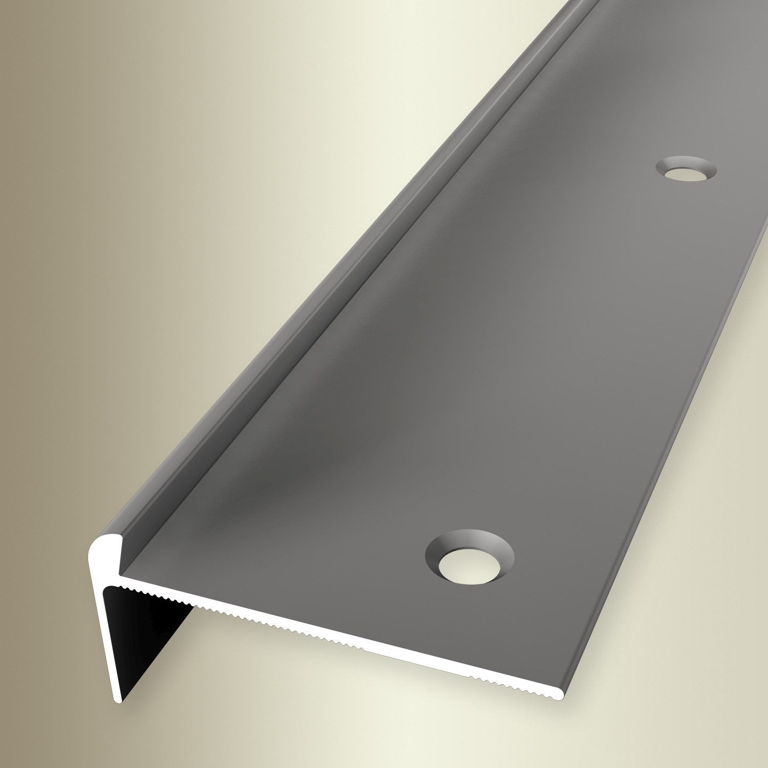 Küberit Treppenkantenprofil 21 x 48 x 2500 mm Winkelprofil Edelstahl Gebohrt Aluminium