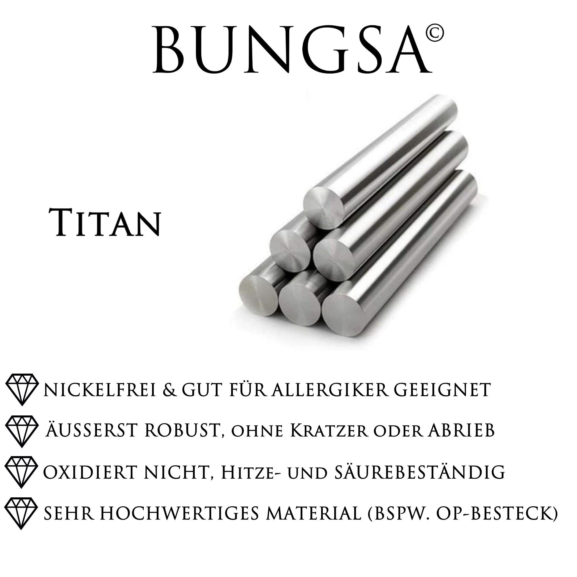 BUNGSA Fingerring 54 (17.2) Paarring mattschwarz aus Titan Unisex (Ring, 1-tlg), Damen Herren