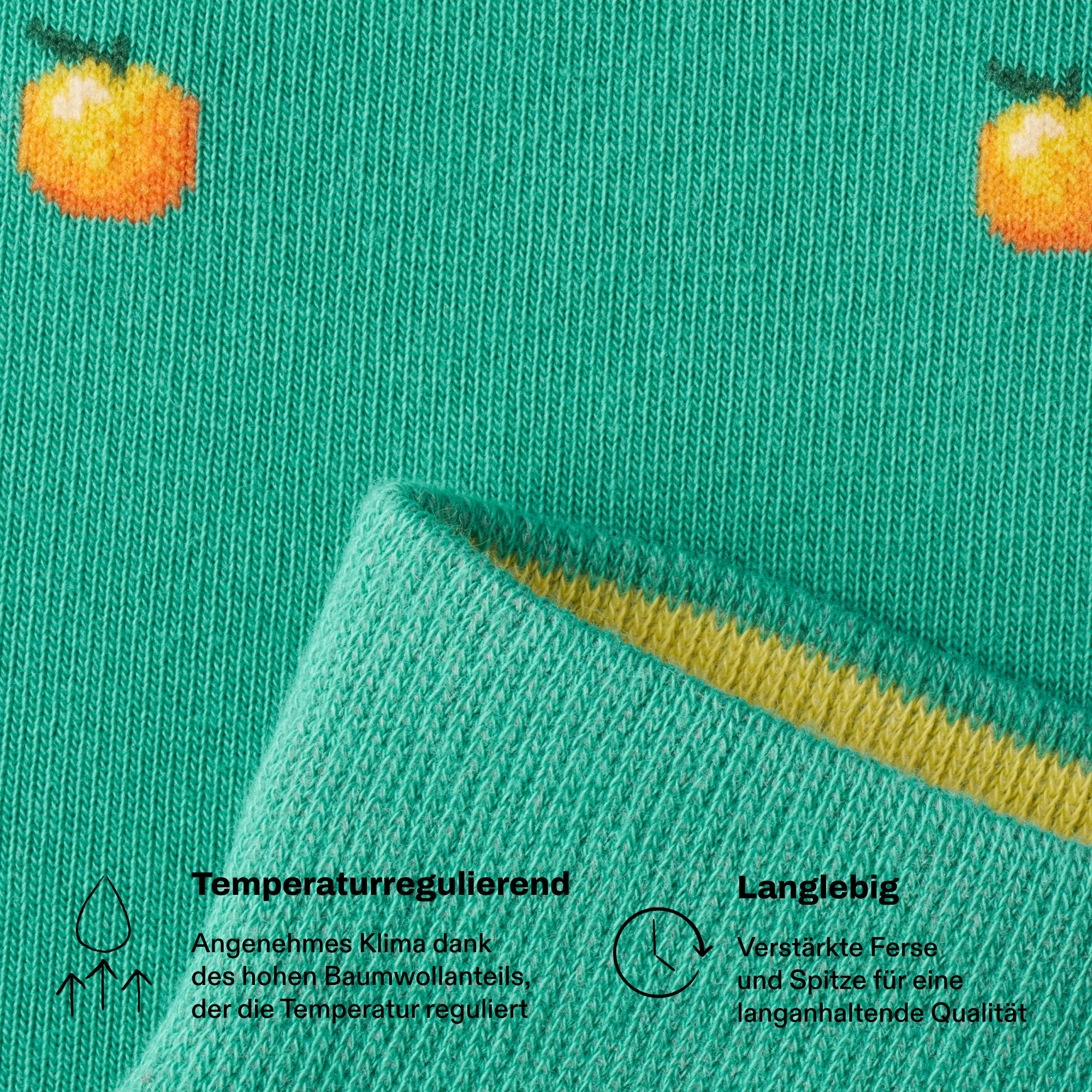von Jungfeld Socken FRUITY ICONS Bio-Baumwolle 36-46 Unisex 1 Paar (1-Paar, 1 Paar) Bunte, Gemusterte Socken aus Bio-Baumwolle für Damen & Herren