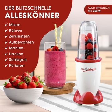 Mr. Magic Standmixer Smoothi-Maker, 400 W, 4-teilig rot/weiß