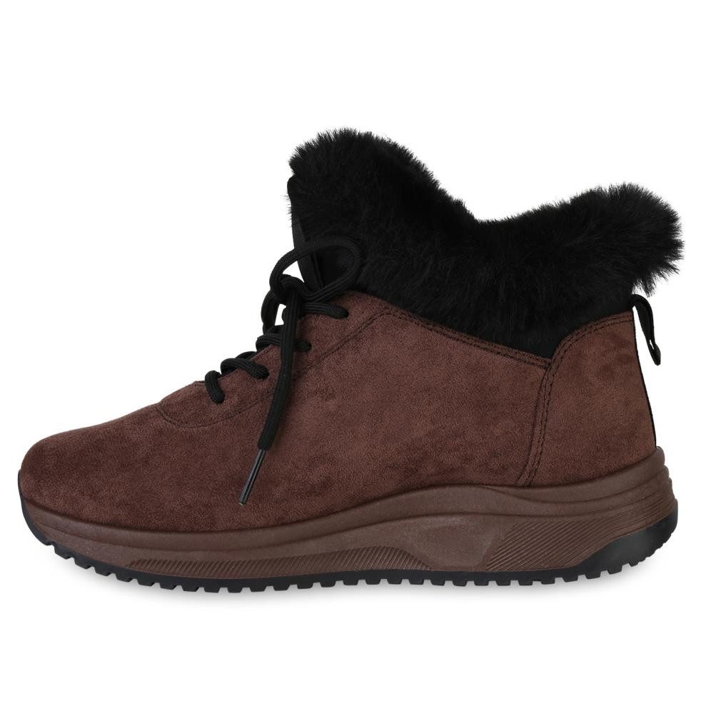 VAN HILL 841397 Sneaker Damen Warm Gefütterte Sneaker Low Bequeme Kunstfell günstig online kaufen