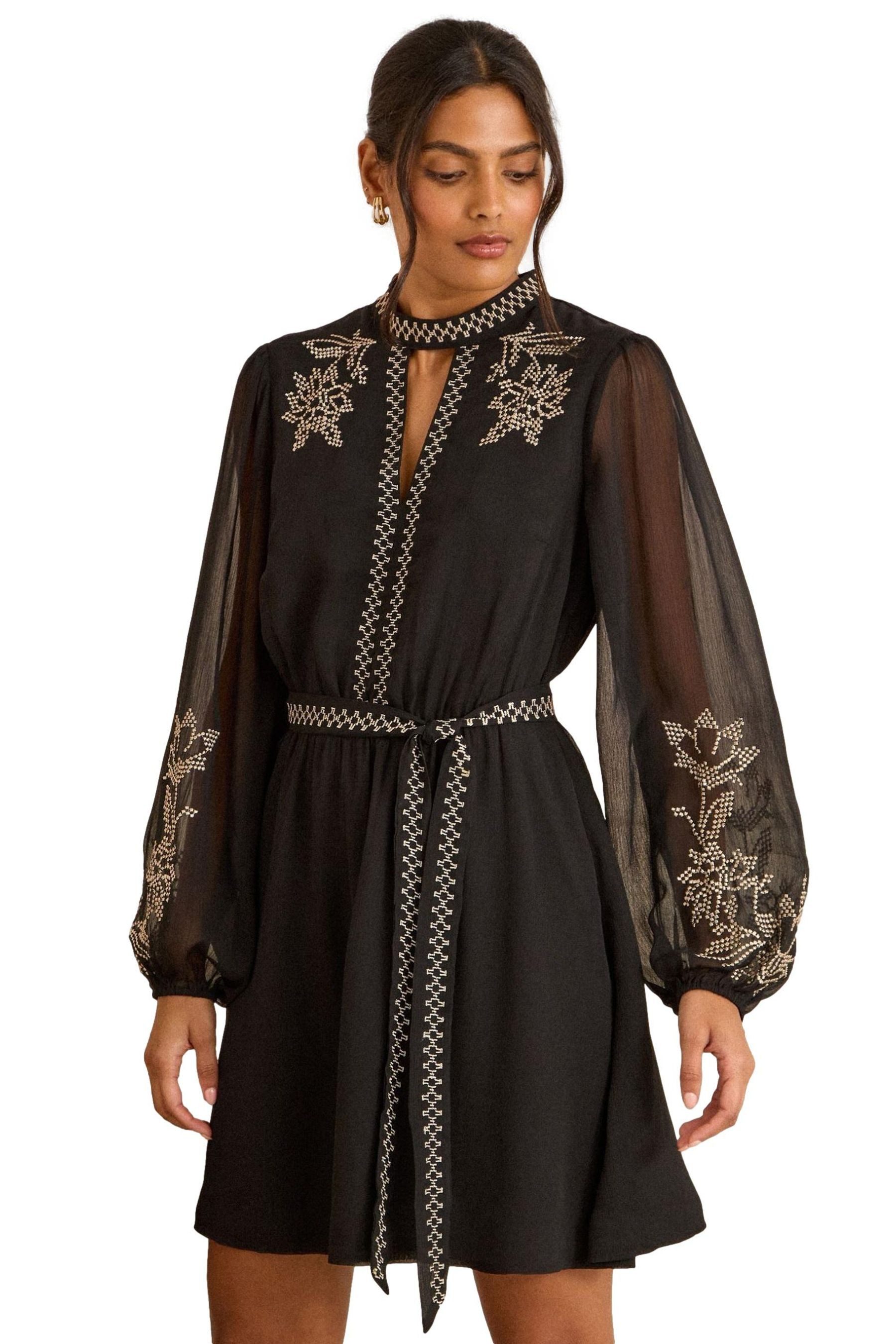 Minikleid Love & Roses Minikleid mit Stickerei, Regular