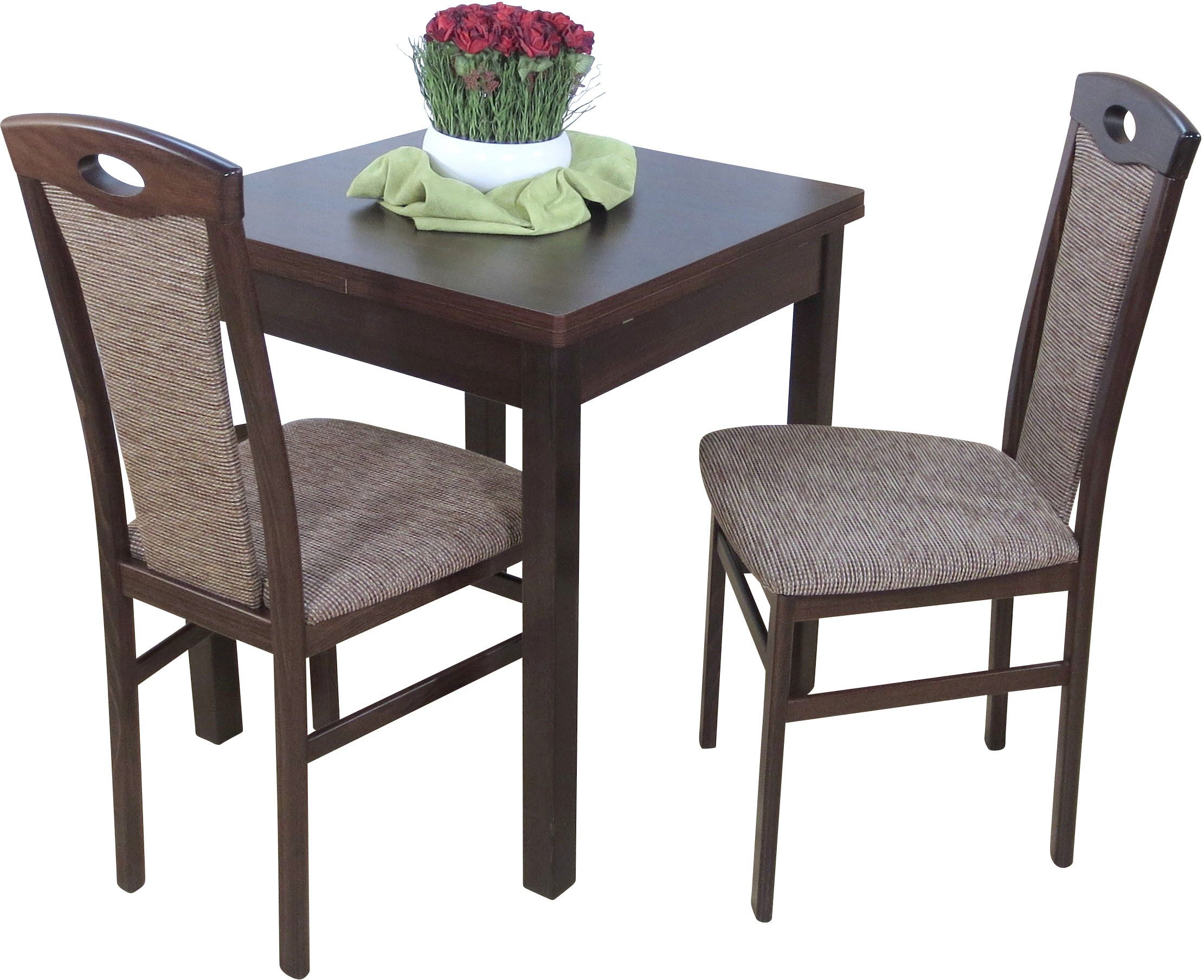 HOFMANN LIVING AND MORE Essgruppe 3tlg. Tischgruppe, (Spar-Set, 2-tlg., 3tlg. Tischgruppe), Stühle montiert