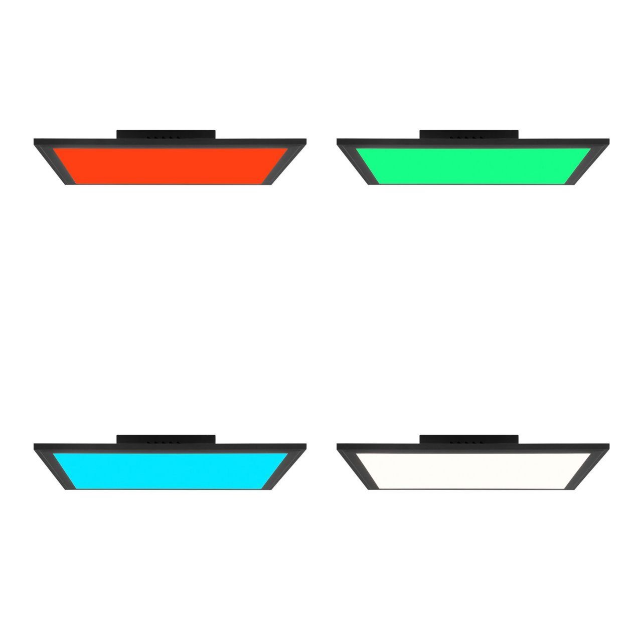 Brilliant RGB Abie, Metall/K 40x40cm schwarz, LED 2700-6200K, Deckenaufbau- sand Deckenleuchte Paneel Lampe, Abie