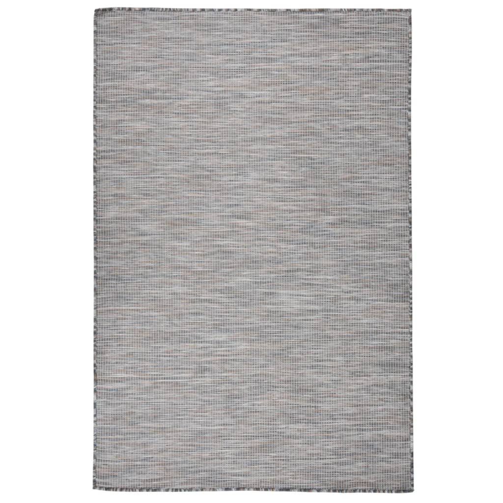 vidaXL Outdoorteppich 120 x 170 cm Outdoor-Teppich Flachgewebe 120x170 cm Braun und Schwarz, Flachgewebe, Höhe: 170 mm