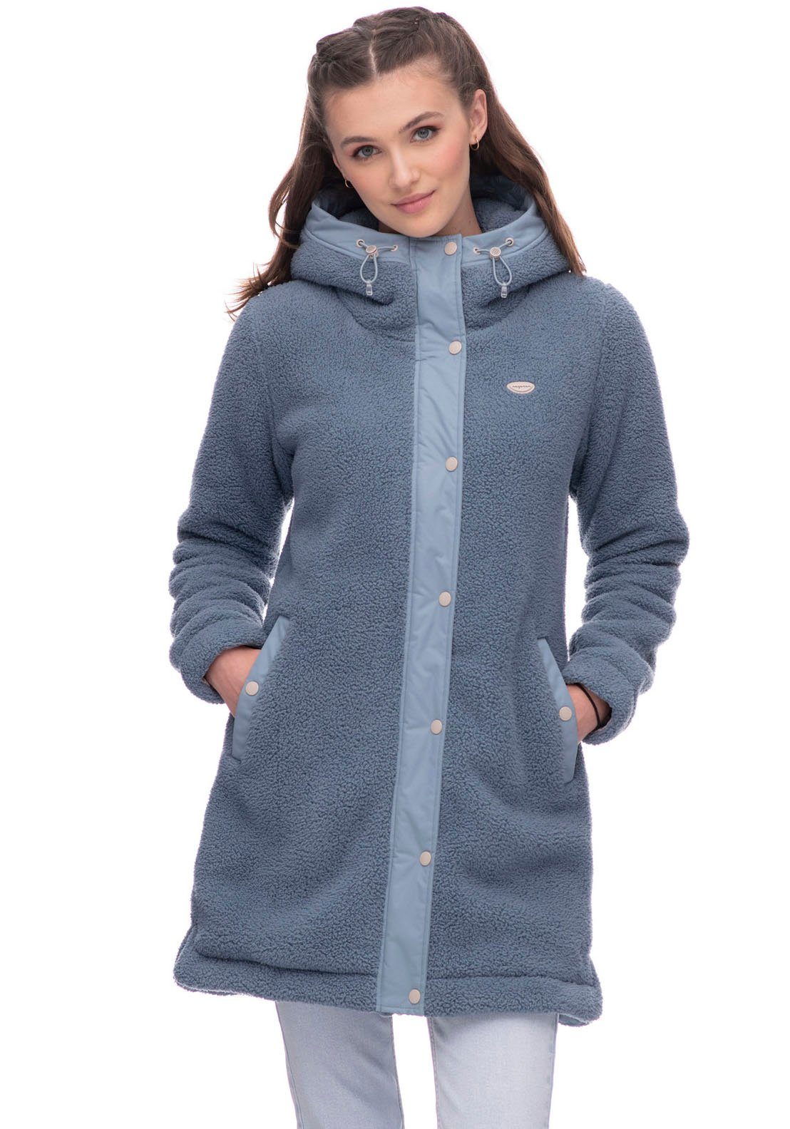 Ragwear Fleecejacke COUSY, Durchgehender Druckknopfverschluss und  elastische Ärmelbündchen