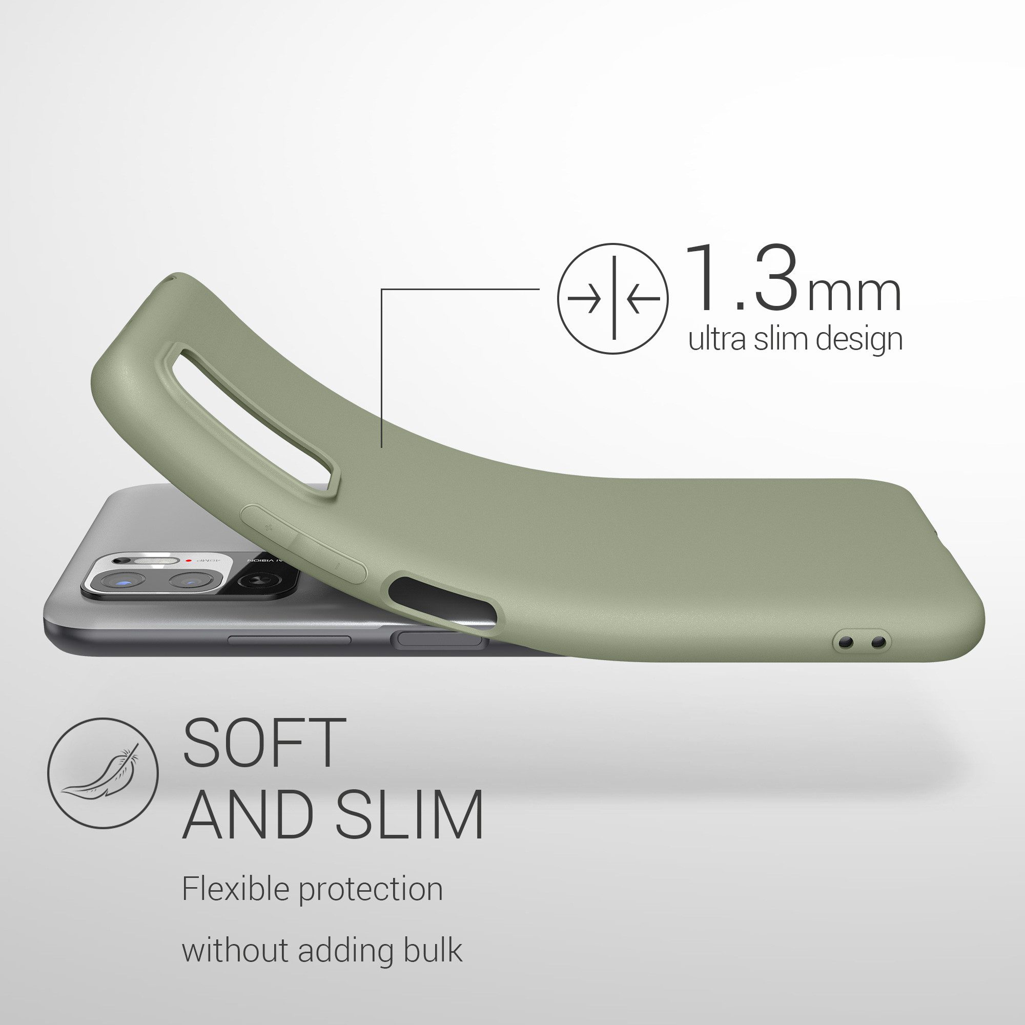 kwmobile Handyhülle Hülle für Xiaomi Redmi Note 10 5G, Hülle Silikon - Soft Handyhülle - Handy Case Cover
