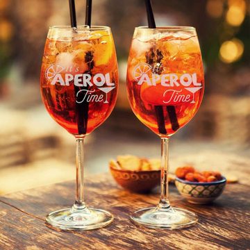 GRAVURZEILE Rotweinglas mit Gravur - It's Aperol Time - für Wein Aperol Sangria Lillet uvm., Qualitätsglas aus dem Hause Leonardo, Ausführung: 460ml - Daily