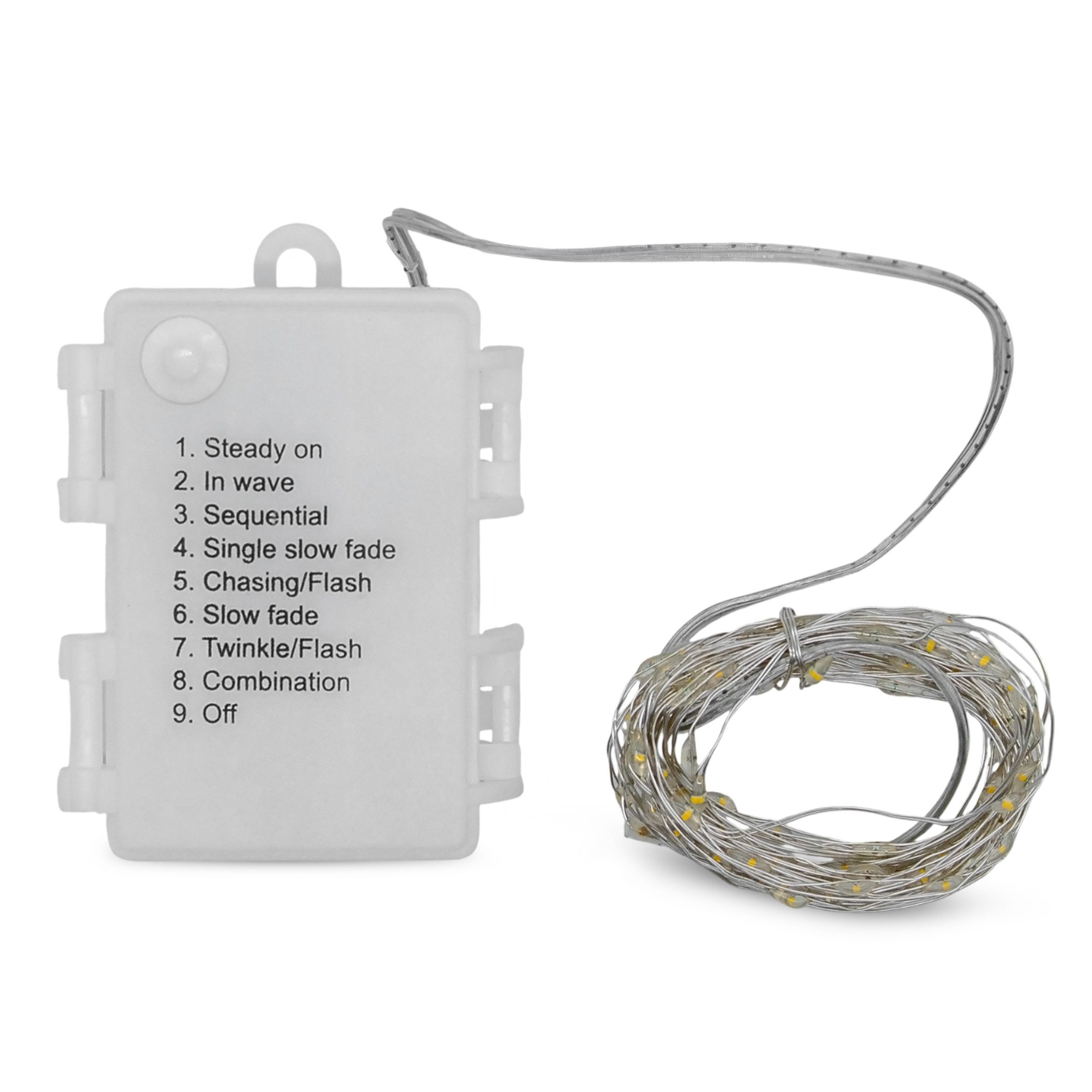 Spetebo LED-Lichterkette LED Draht Lichterkette 5 m - 100 LED, 100-flammig, Deko Beleuchtung für Außen mit 8 Funktionen – Bild 4 von 5