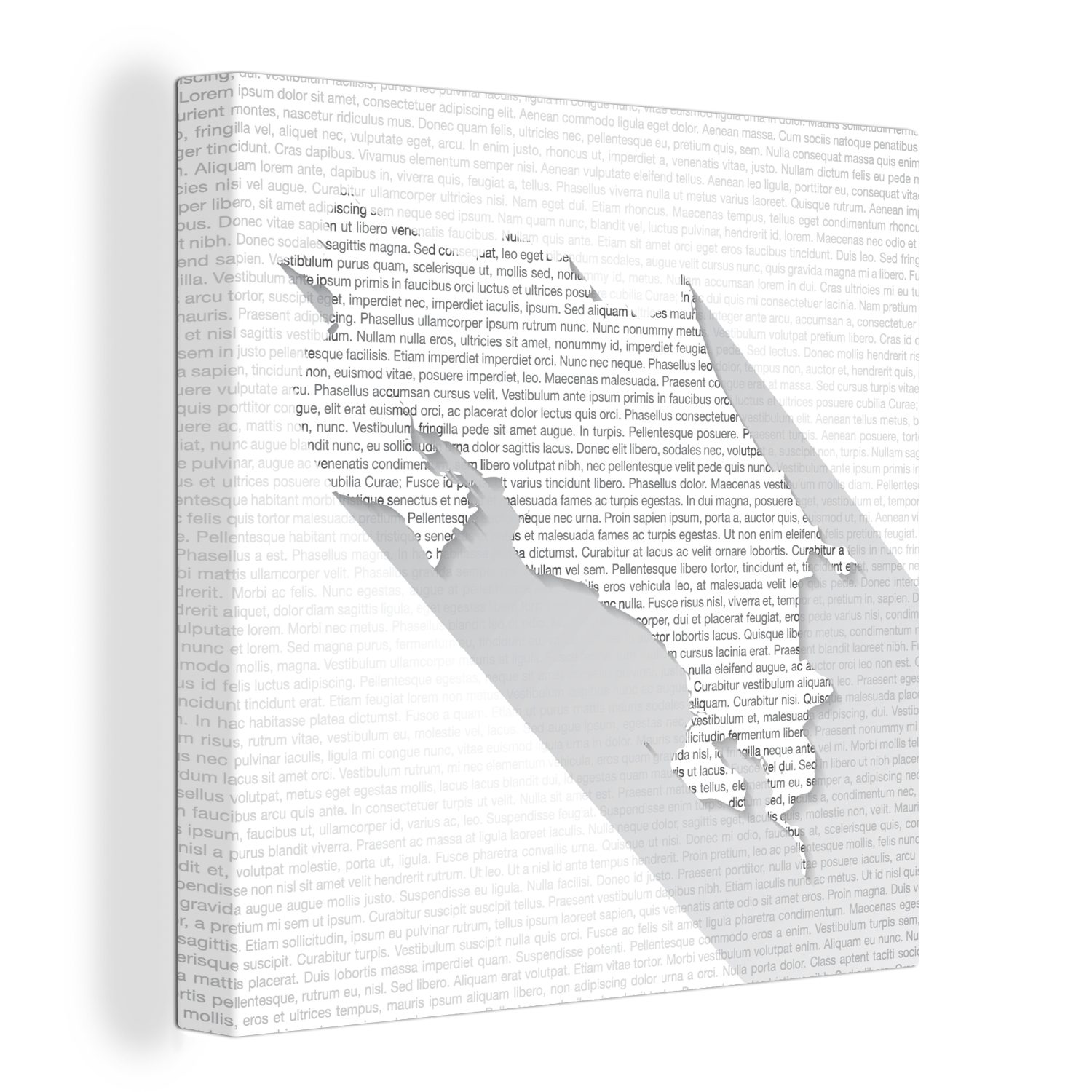 OneMillionCanvasses® Leinwandbild Schwarz-Weiß-Abbildung von Text in der Form von Costa Rica, (1 St), Leinwand Bilder für Wohnzimmer Schlafzimmer