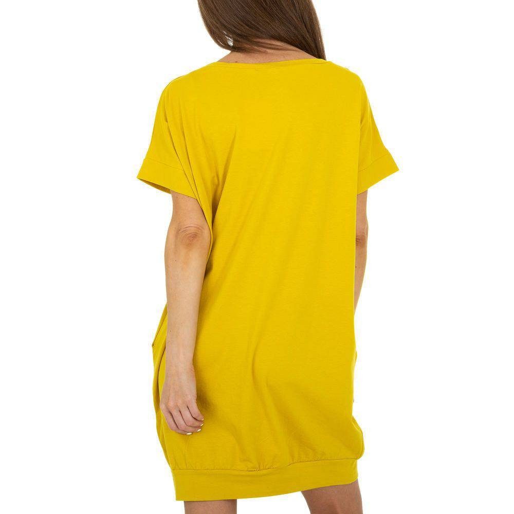 Ital-Design Sommerkleid Damen Freizeit Print Sommerkleid in Stretch Gelb