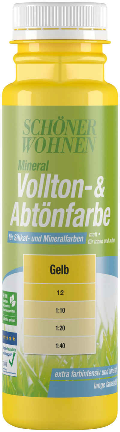SCHÖNER WOHNEN-Kollektion Vollton- und Abtönfarbe »Vollton- & Abtönfarbe«, 250 ml, gelb, zum Abtönen von Silikat- und Mineralfarben