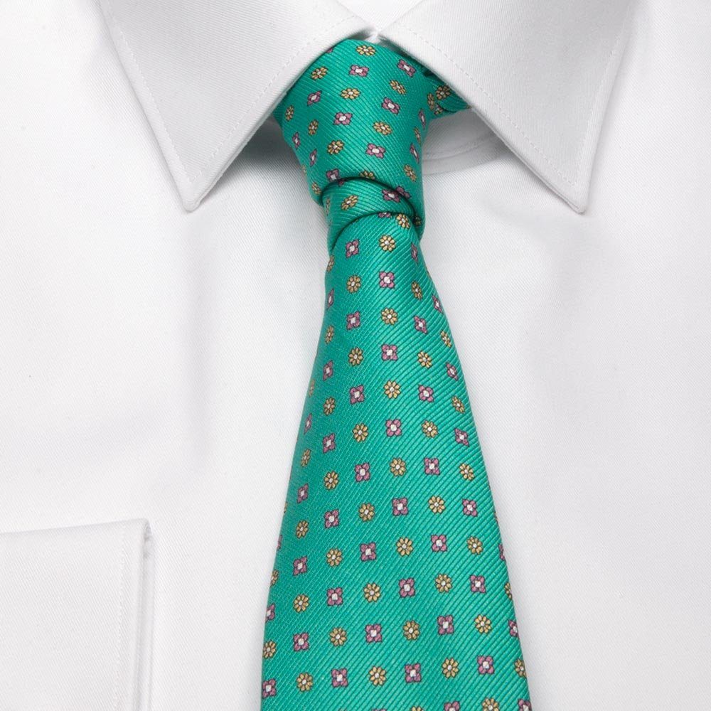 Mintgrün Krawatte mit Mogador-Krawatte (8cm) Blüten-Muster Breit BGENTS
