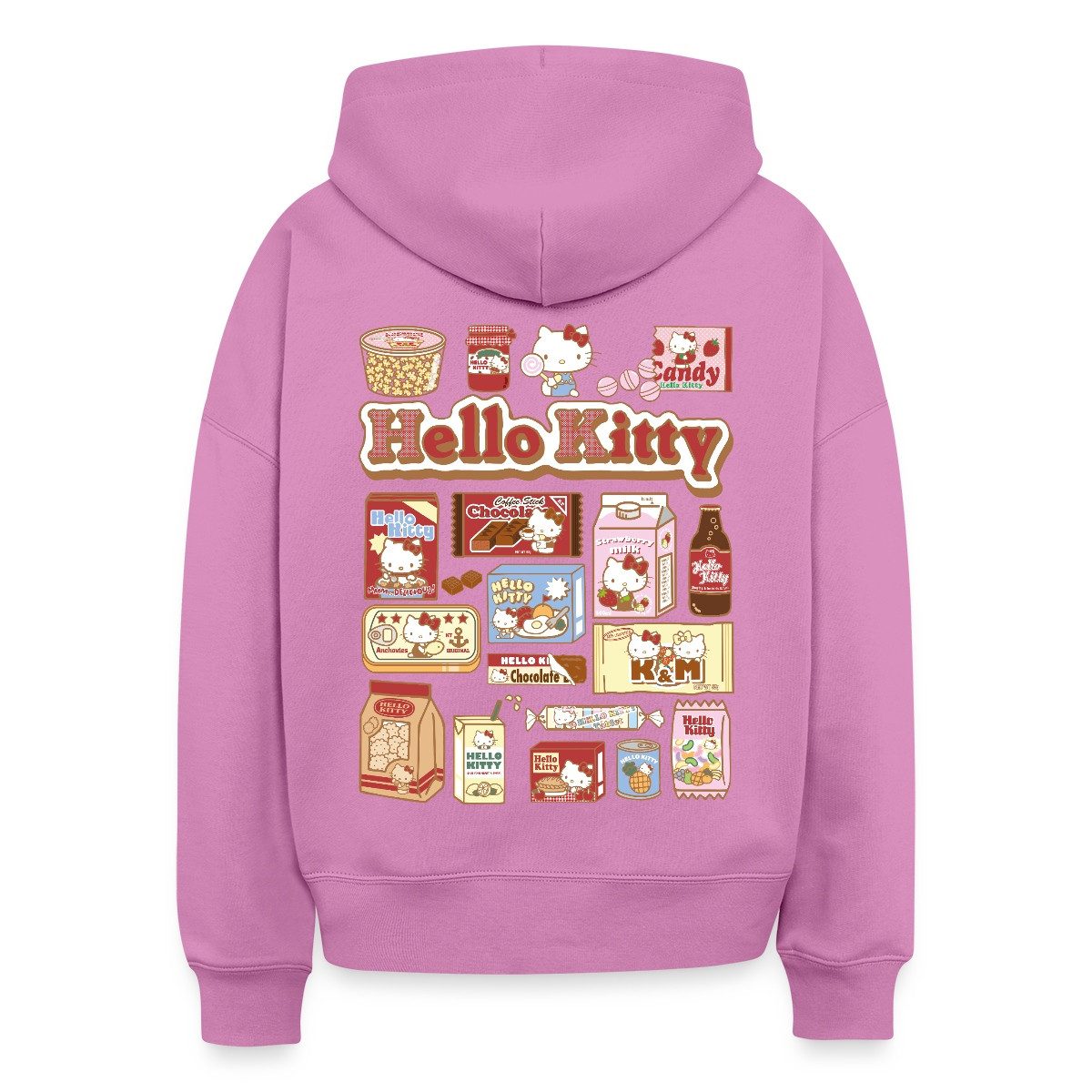 Spreadshirt Hoodie Hello Kitty Snack Collage Frauen Boxy Organic Hoodie (1- günstig online kaufen