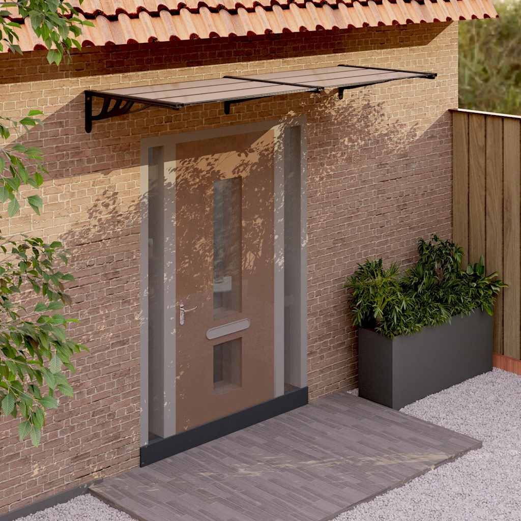 vidaXL Markise Türvordach Schwarz 239x90 cm Polycarbonat (1-St)