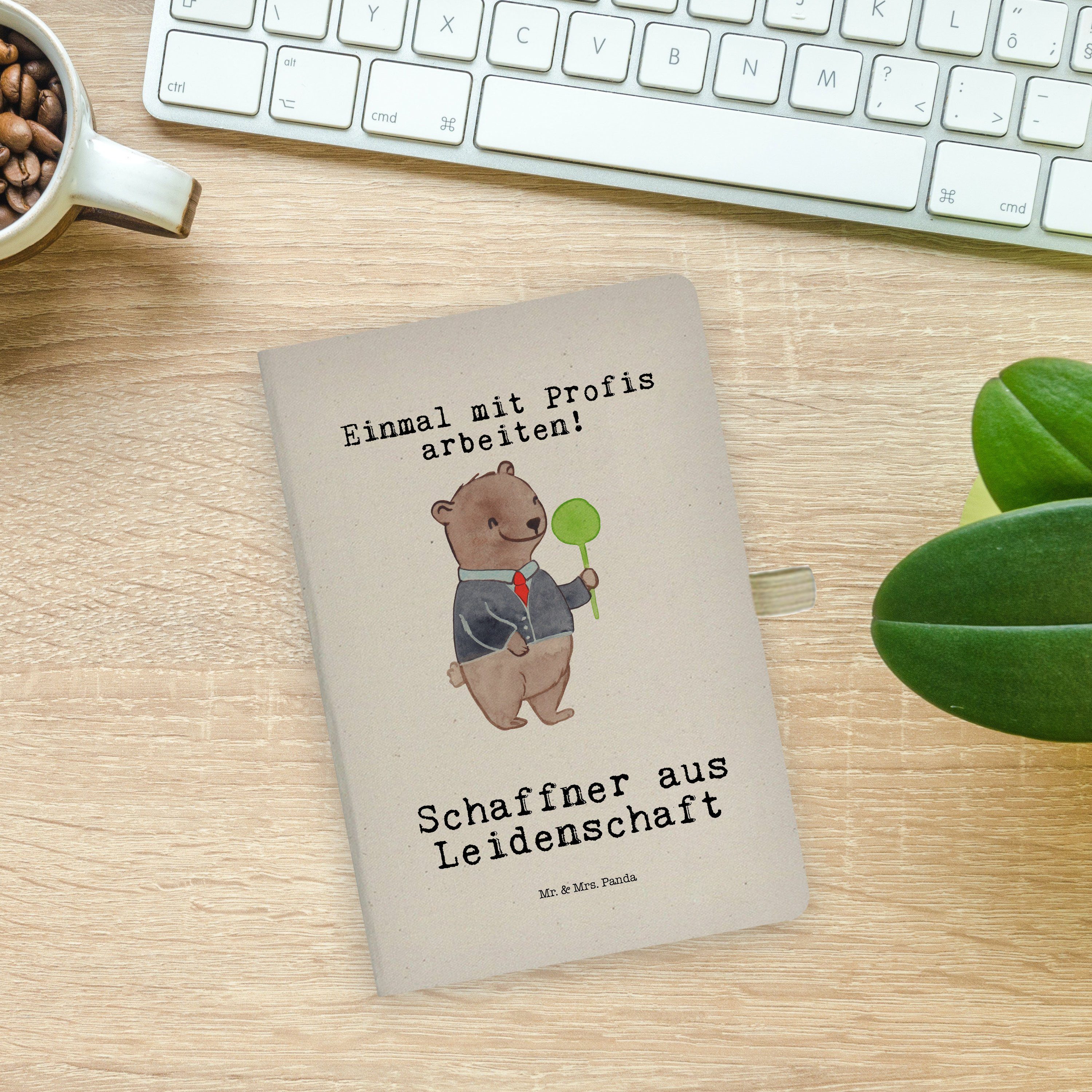Geschenk, Transparent Schaffner Mr. Notizbuch Schreibb Kladde, Panda & Mr. - Panda Leidenschaft - aus Mrs. Mrs. &