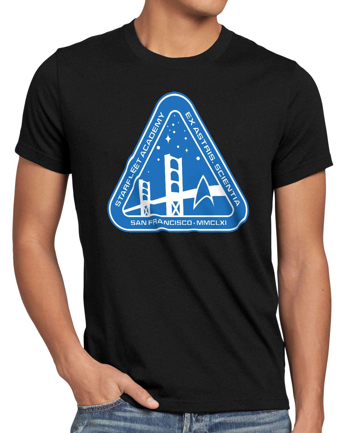 style3 Print-Shirt Herren T-Shirt San Francisco Academy starfleet trekkie schwarz