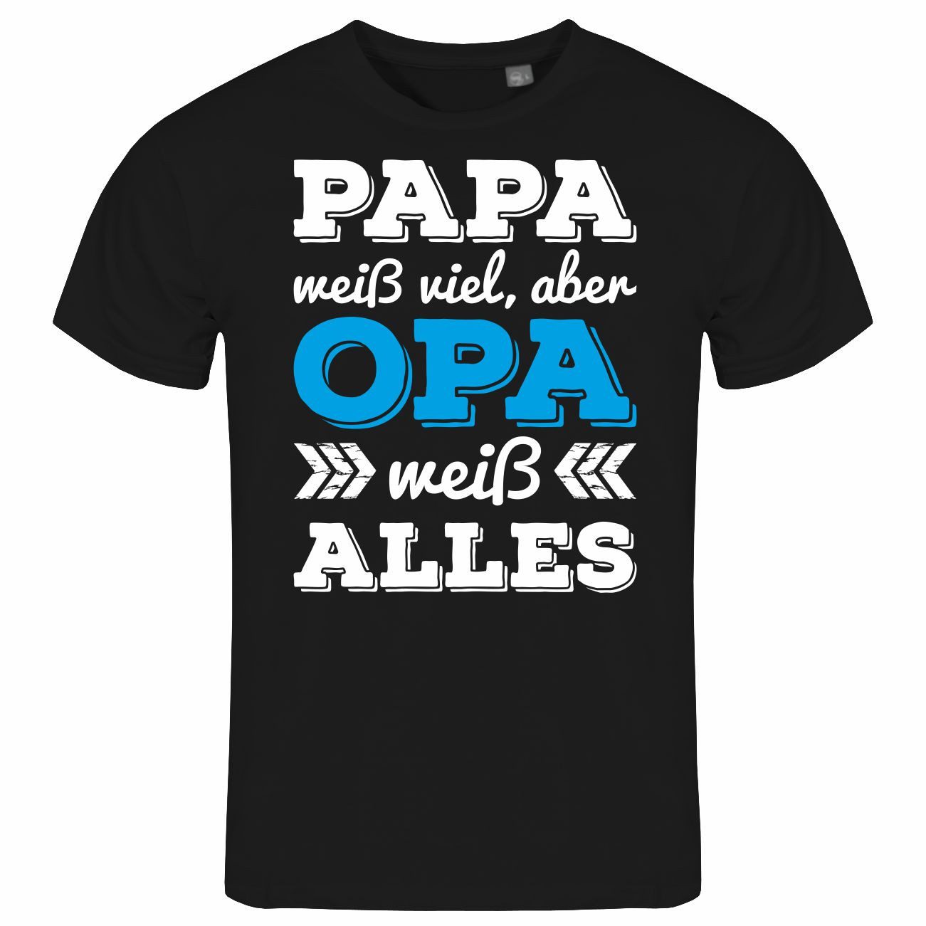 Print-Shirt Herren T-Shirt Papa weiß viel aber Opa weiß alles
