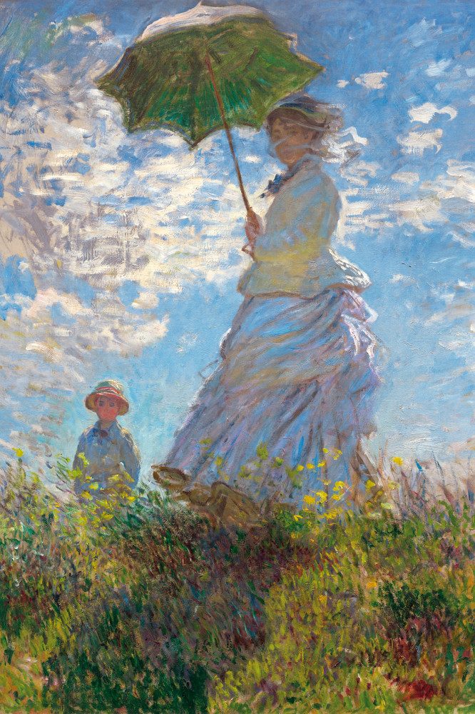 Poster Claude Monet Kunstdruck Bild - Frau Mit Sonnenschirm, Madame