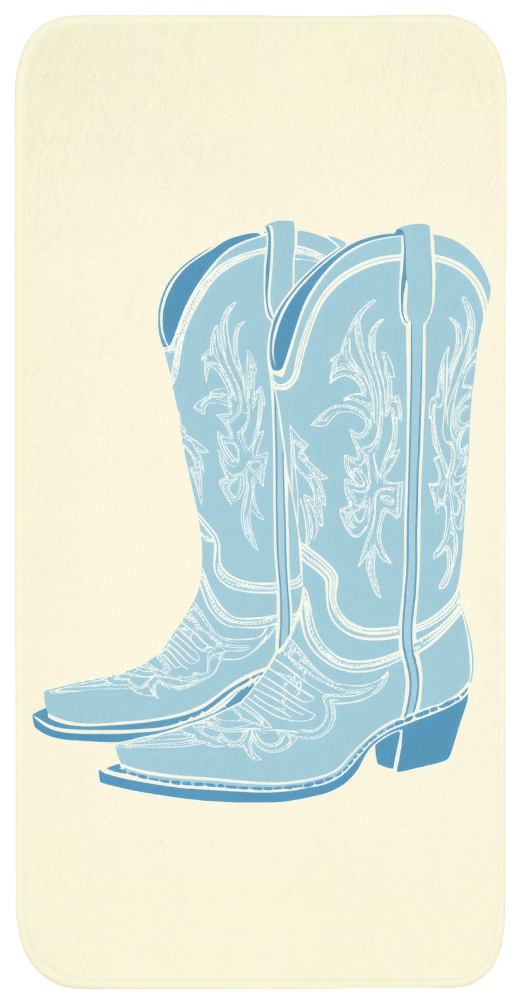 OnlyWow Badematte Illustration - Cowboystiefel - Muster, Höhe 10 mm, Polyester, Rechteckig, Badezimmerteppich, Badteppich, Rutschfest, Duschvorleger, Badläufer