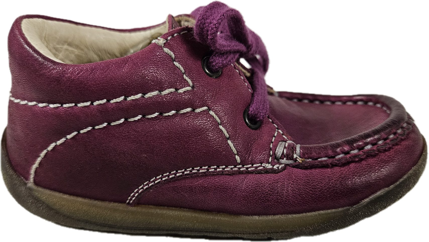 Naturino FALCOTTO Schnürschuh Sneaker Mirtillo Lederschuh dark lila Gr. 22 Lauflernschuh aus echtem Leder
