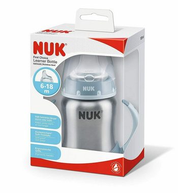 NUK Babyflasche NUK Learner Cup Trinklernbecher, hochwertiger Edelstahl, 6-18 Monate