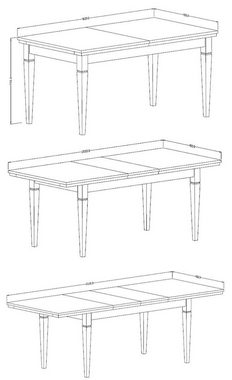 Helvetia Esstisch Elda (Evora, 1-St., 1-teilig), 160-240cm grün / Eiche Lefkas mit ausziehbarer Tischplatte