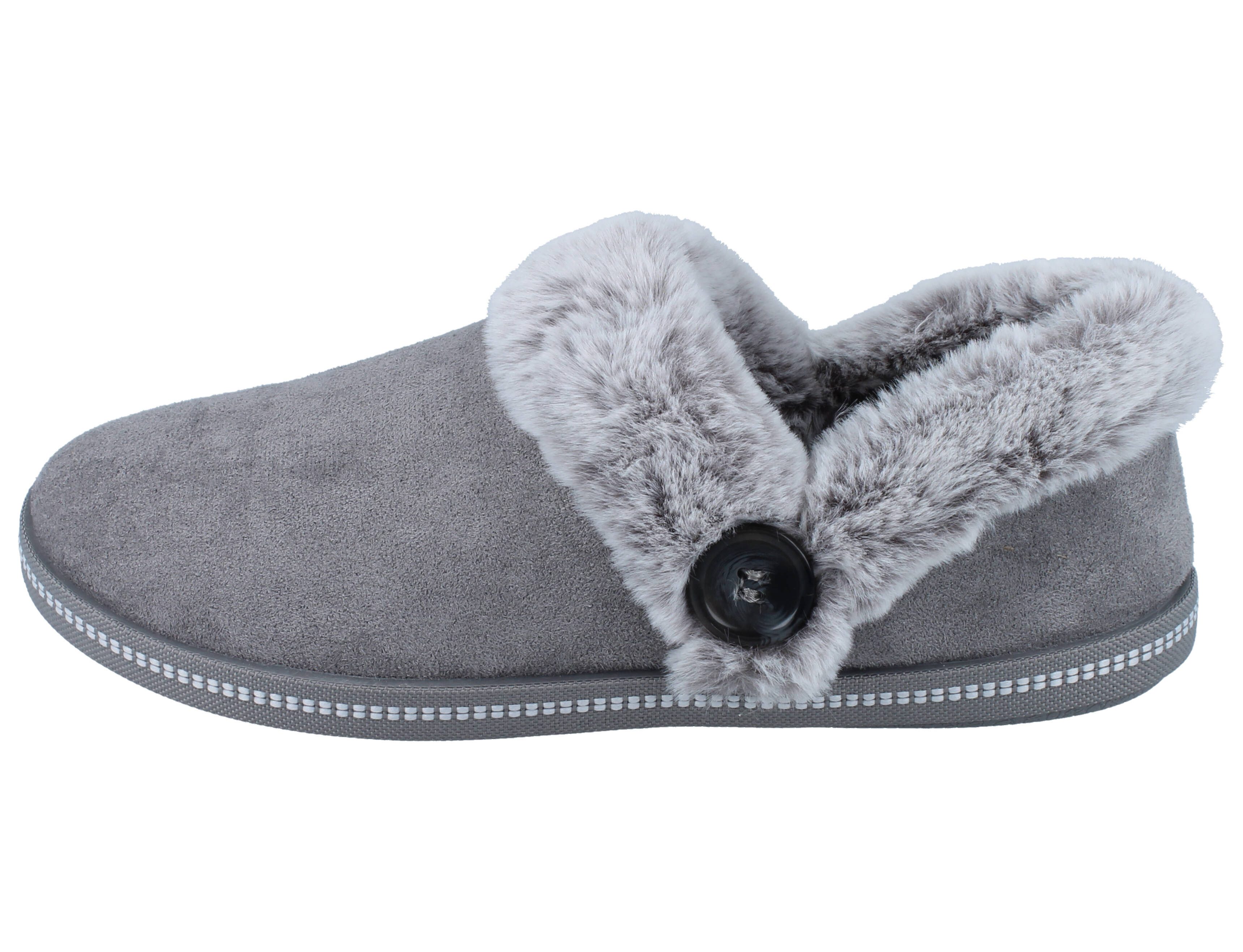Skechers SKECHERS Damen Hausschuhe grau Warmfutter - Größe: 38 Hausschuh Vegan