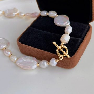 SOTOR Herzkette Natural Baroque Pearl Choker Necklace (Barocke Perlenkette, die Sie in den Barock verliebt machen wird, 1-tlg)