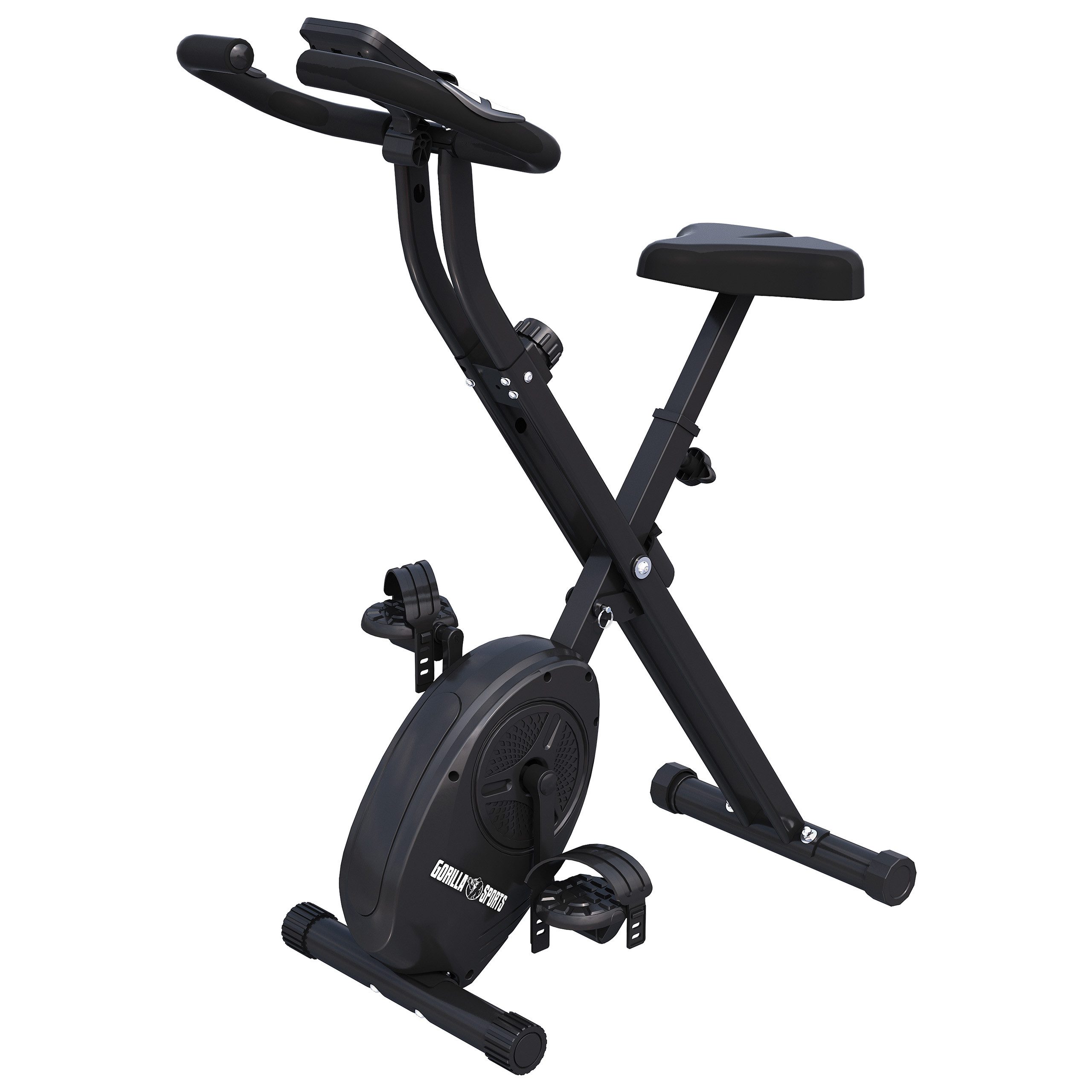 GORILLA SPORTS Heimtrainer Verstellbarer Sitz & Widerstand, klappbar, bis 110 kg, Schwarz, F-Bike (1-tlg)