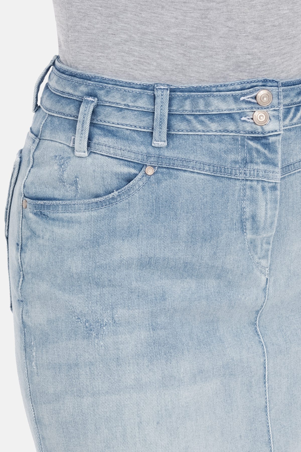 Recover C.C. Jeansrock Recover C.C. Pants Jeansrock Pia Formbund mit aufgesetztem Band und Schlaufendetails – Bild 3 von 5