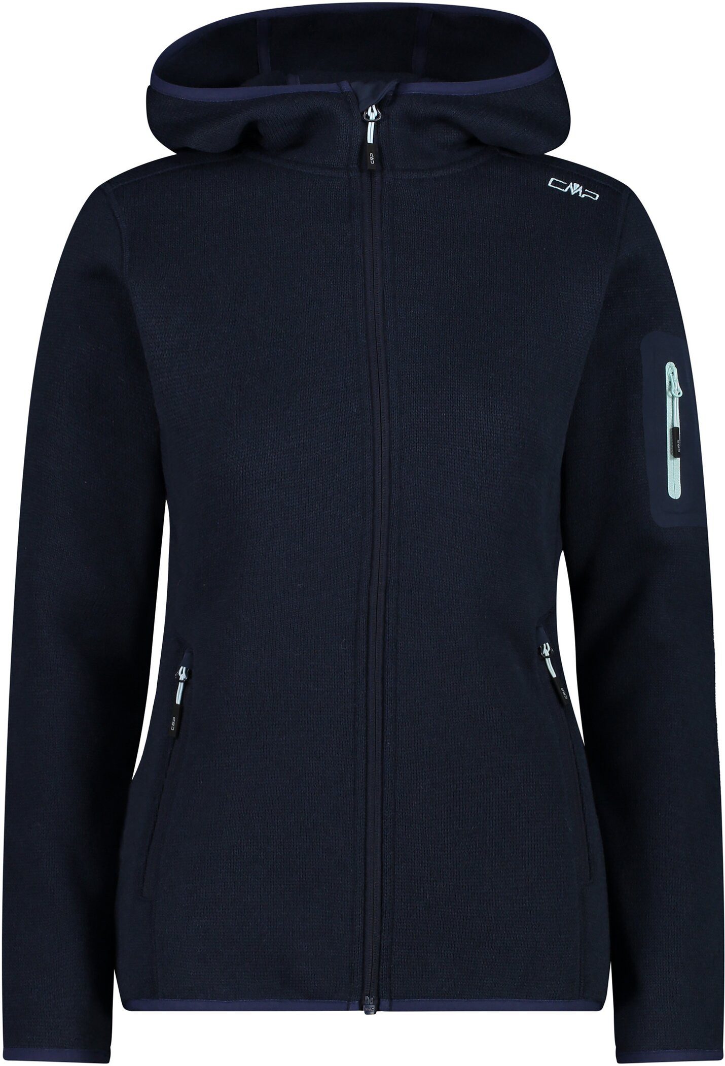 Strickfleecejacke KNITTED MELANGE HOODY WOMAN HOODY