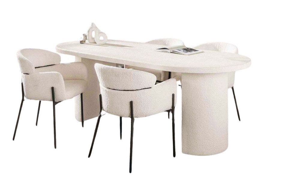 LEVEN Lifestyle Esstisch ASTONE oval aus Marmor Verbundstoff Esszimmertisch günstig online kaufen