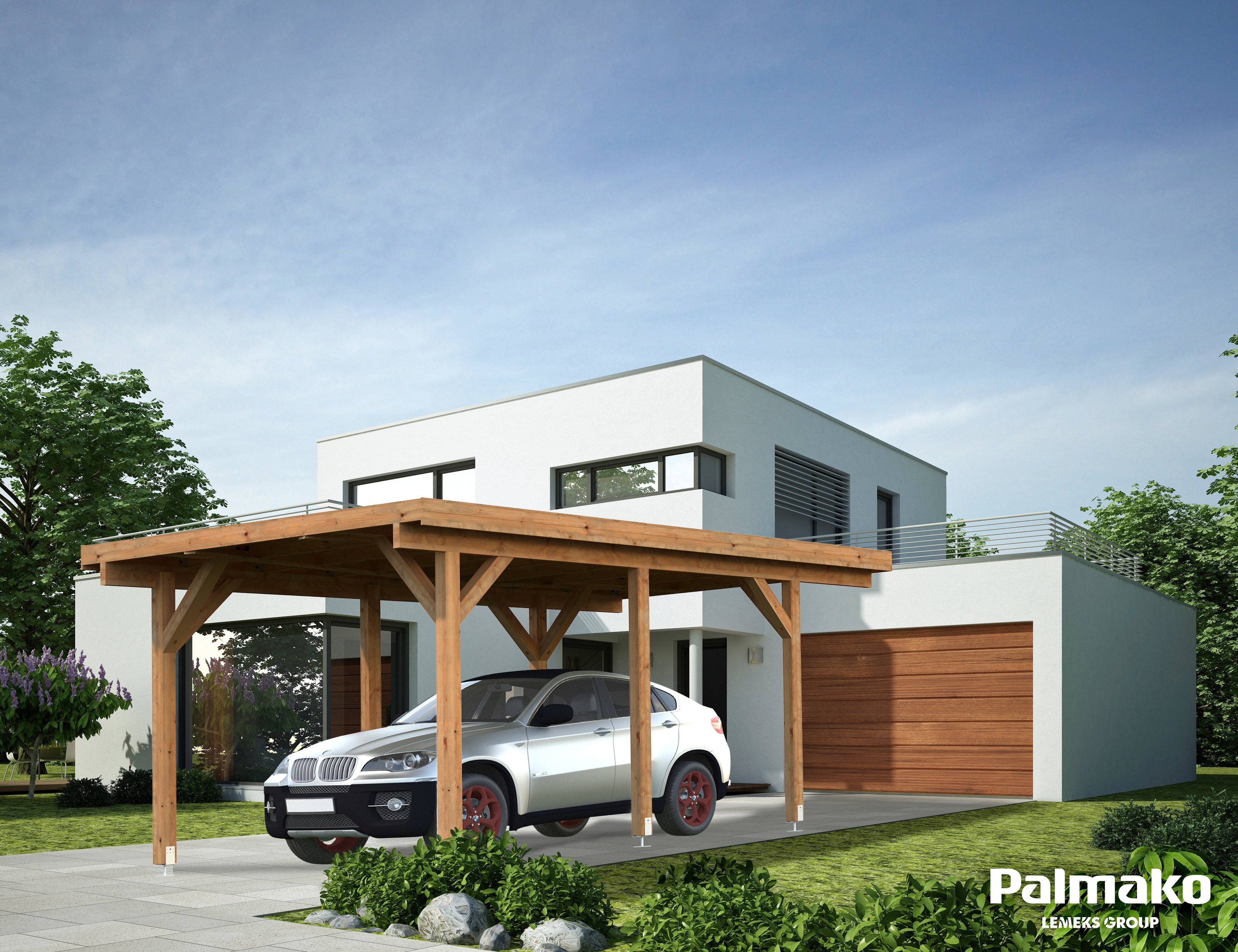 Palmako Einzelcarport Karl, BxT: 360x512 cm