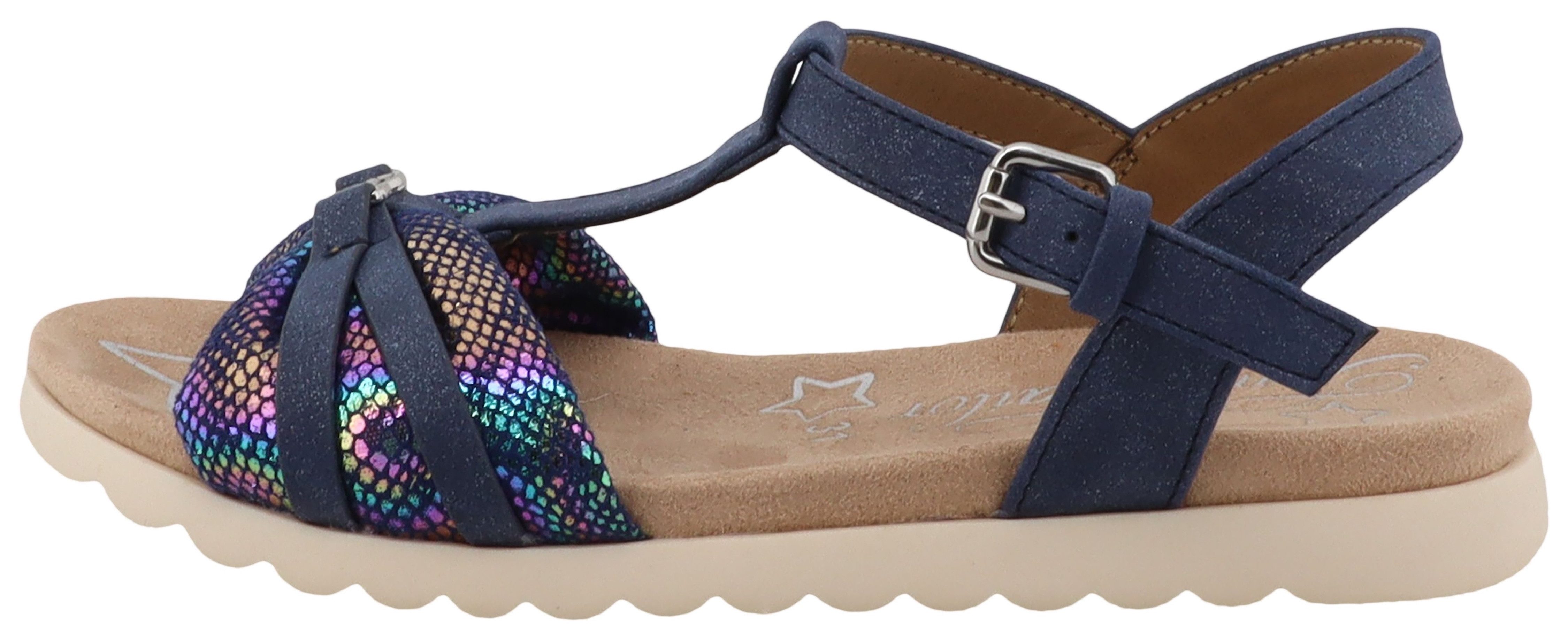 TOM TAILOR Nani Riemchensandale Plateau, Sandalette mit Raffungen und Kontrastbesatz