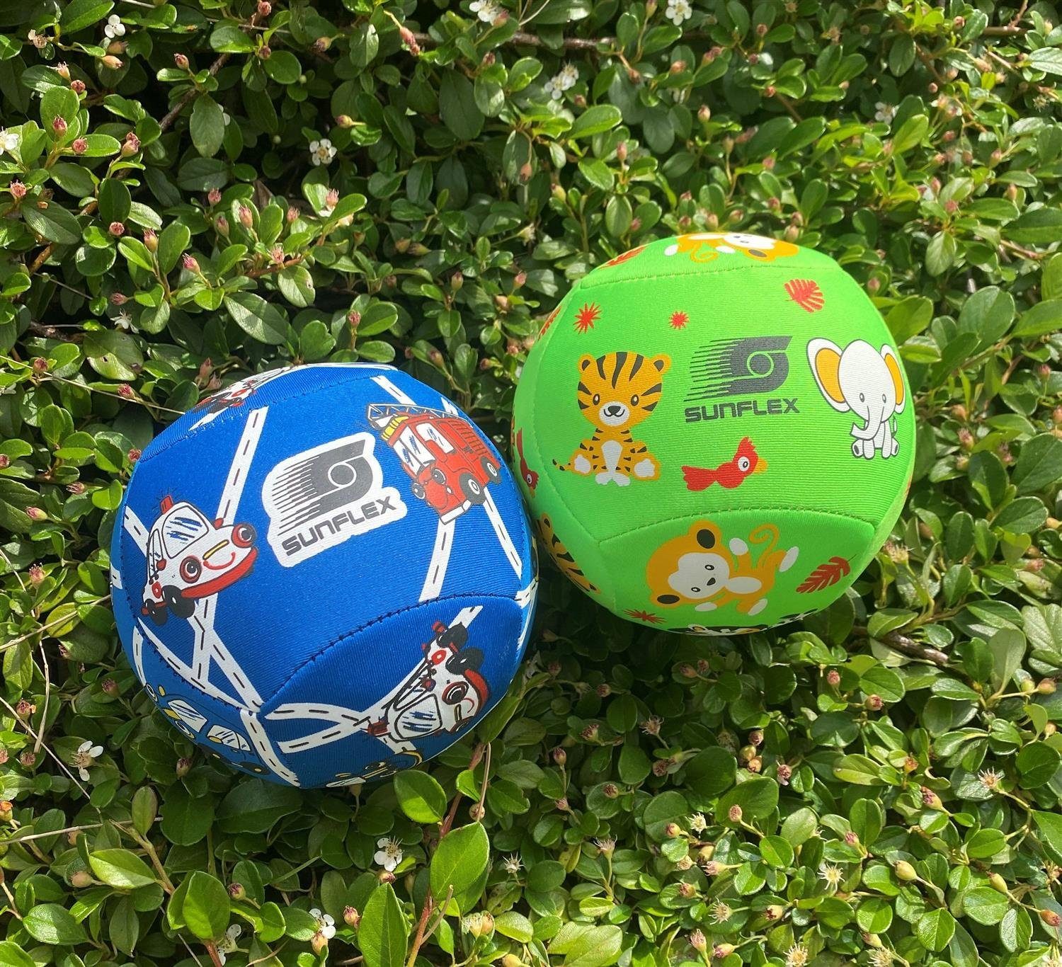 Sunflex Softball Neoprenball Größe Strandball Cars, 2 Softball Funball Youngster Beachball Ball Kindgerecht Wasserball
