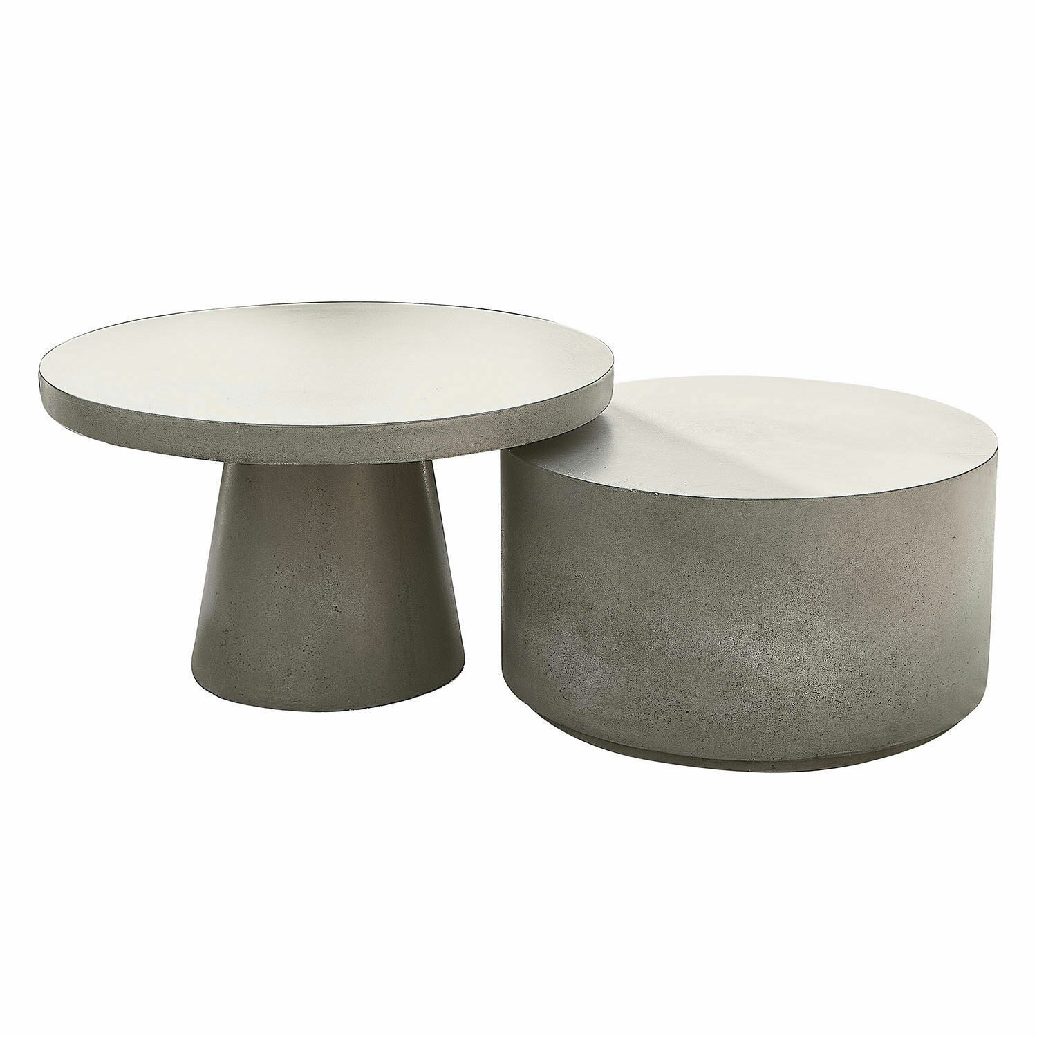 Gartentisch modernes 2er Couchtisch-Set Divertente aus Beton grau
