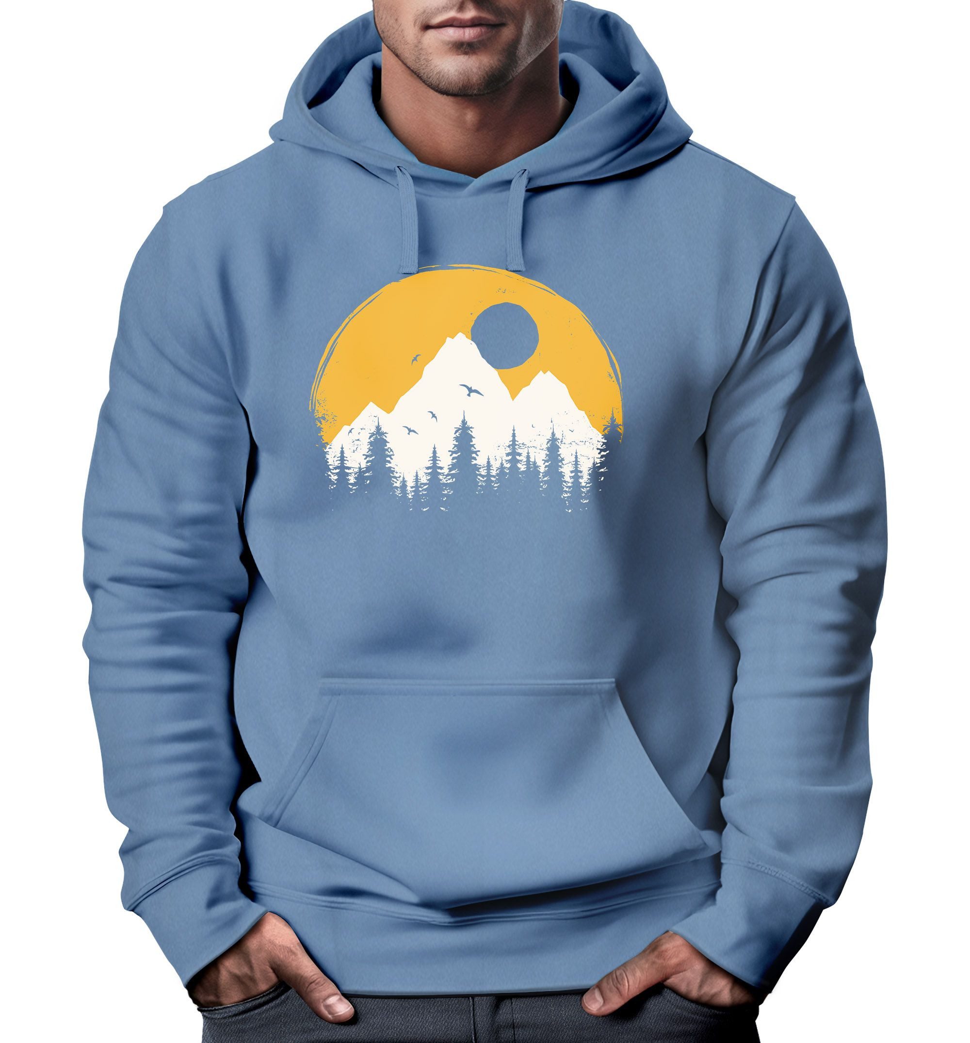 Neverless Hoodie Hoodie Herren Outdoor Print günstig online kaufen