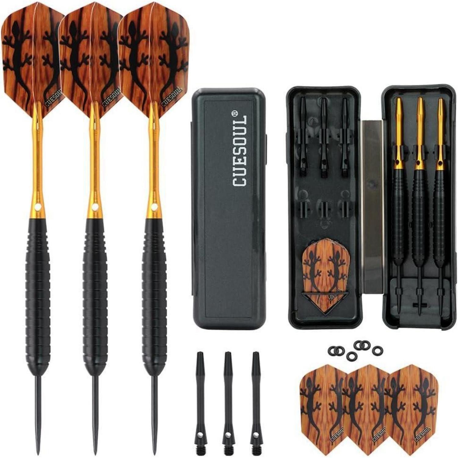 LuxusKollektion Dartpfeil Steel Dartpfeile 20/23/26 Gramm Schwarze Beschichtung Messing Fässer