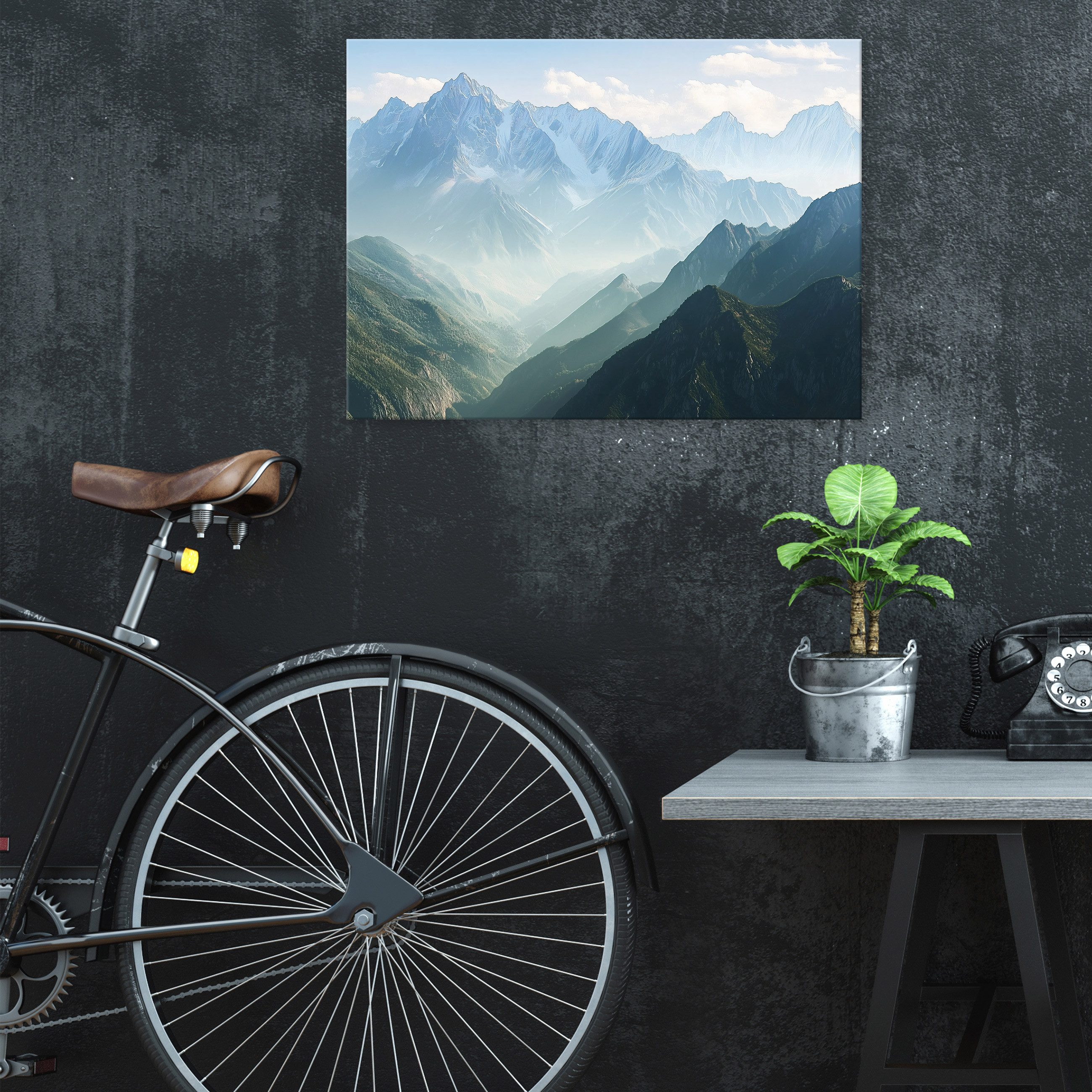 Wallarena Leinwandbild Berge Grün Natur Landschaft günstig online kaufen