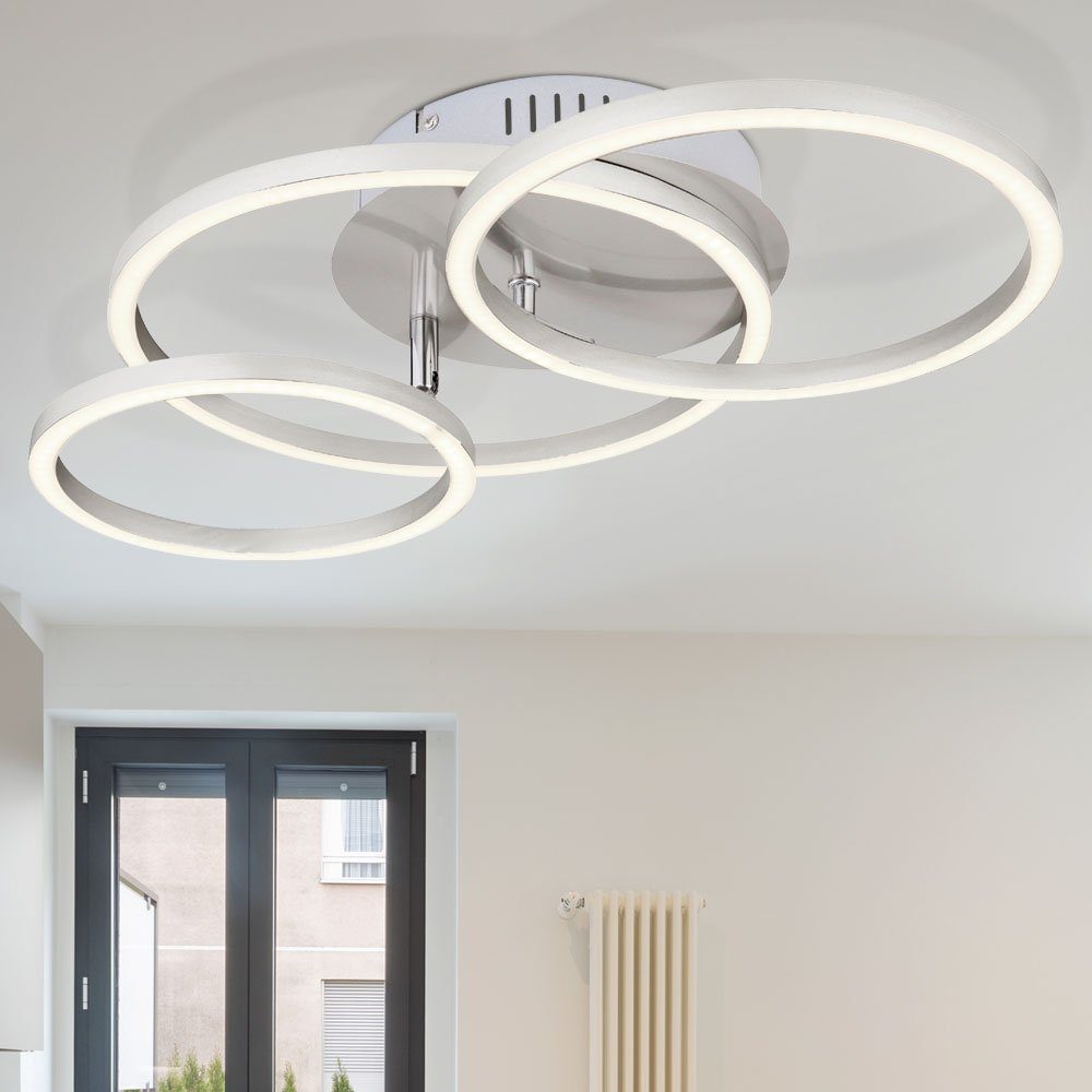 etc-shop Deckenleuchte, LED Design Decken Leuchte Ess Zimmer Ring Strahler  Küchen Lampe silber online kaufen | OTTO