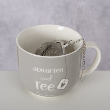BOLTZE Teeglas Teebecher mit Sieb - Abwarten und Tee trinken