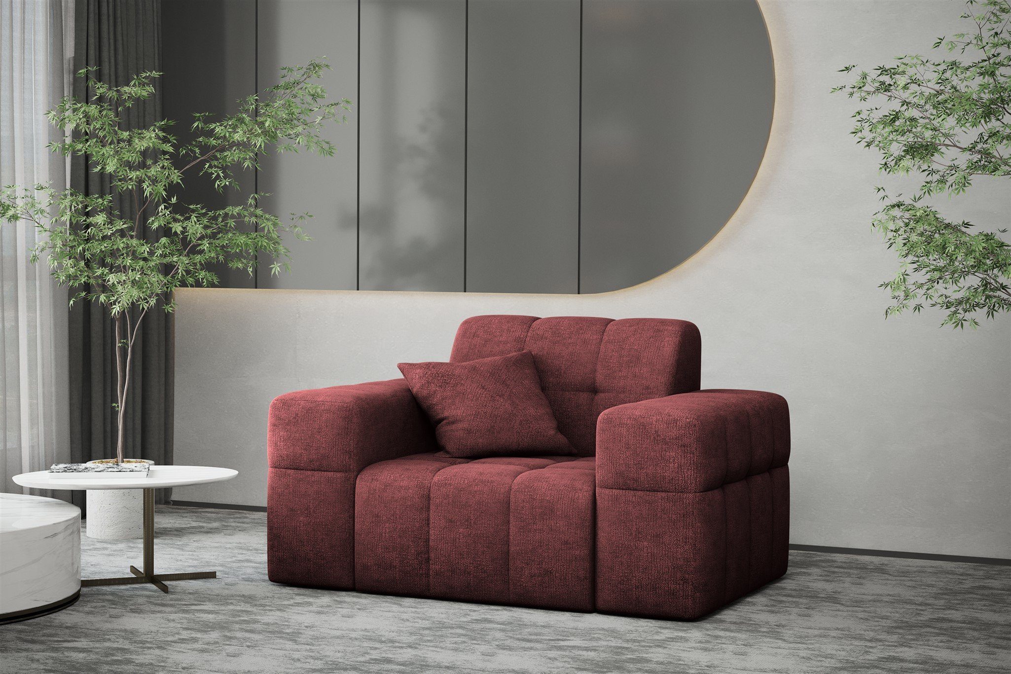 Fun Möbel Sessel Sessel Designersessel NANCY in Stoff Harmony, Rundumbezug